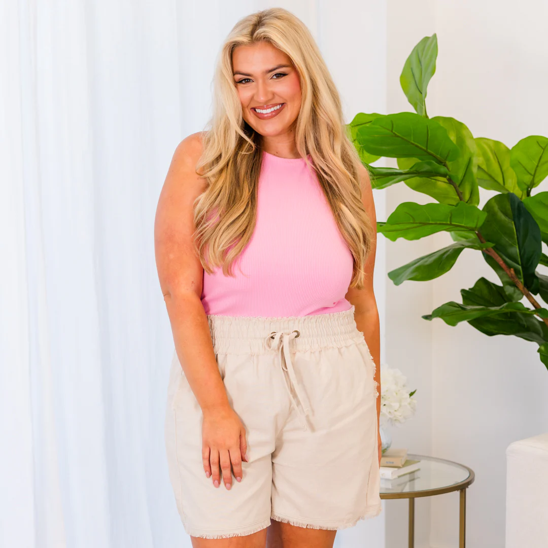 Tied To You Shorts, Sand Beige - Weilaico