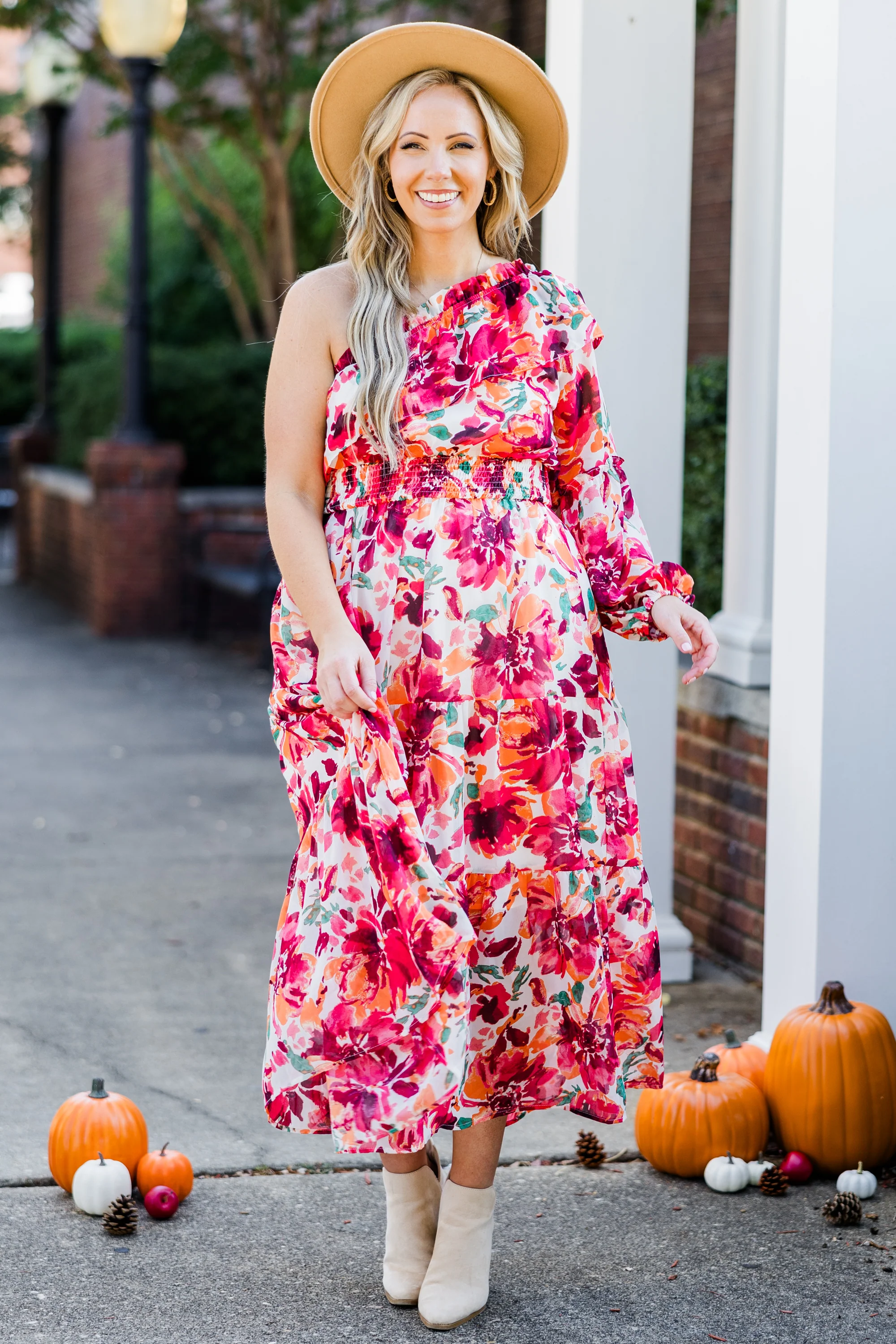 Love In The Moment Maxi Dress, Red Floral - Weilaico