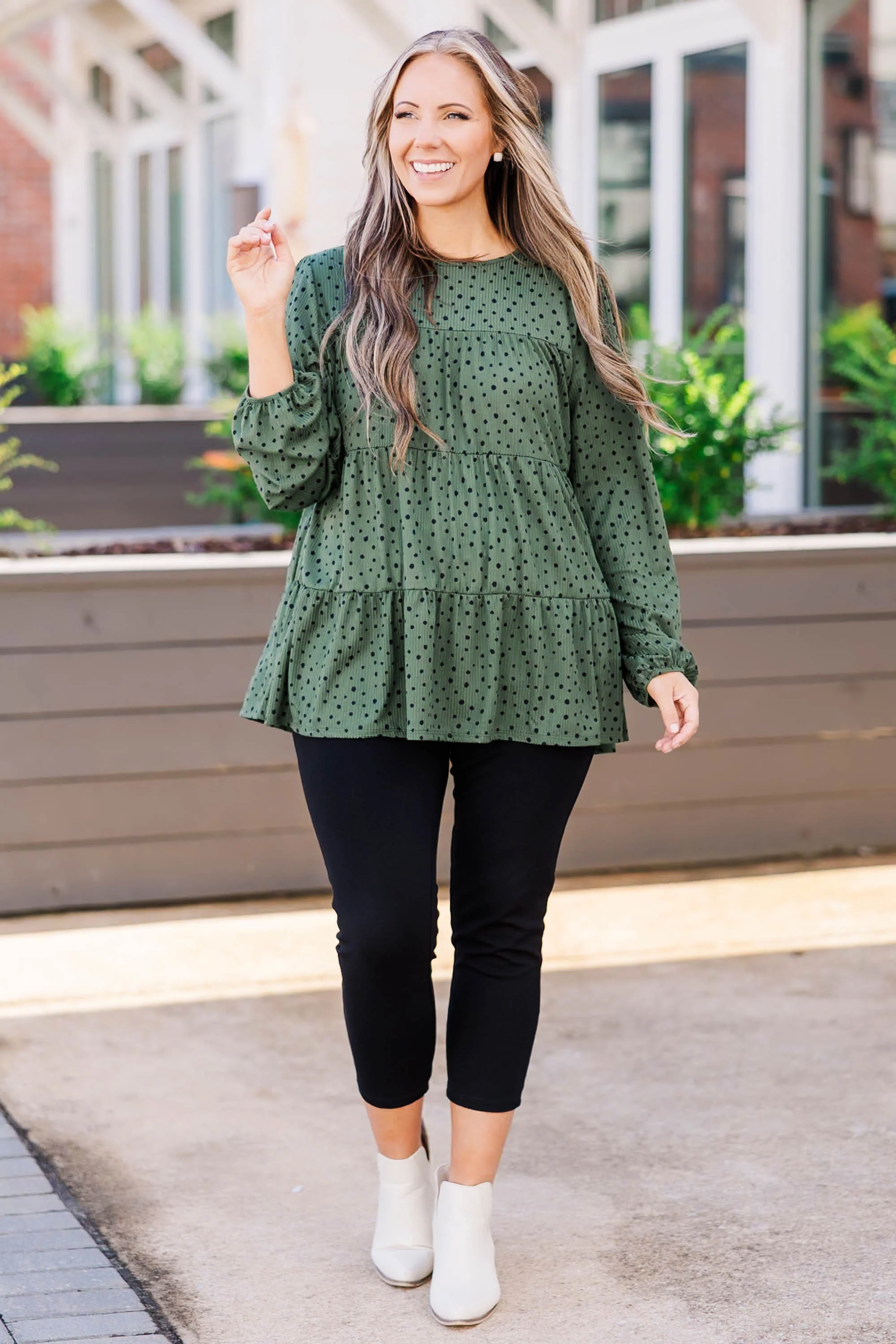 Because Of Me Top, Olive - Weilaico