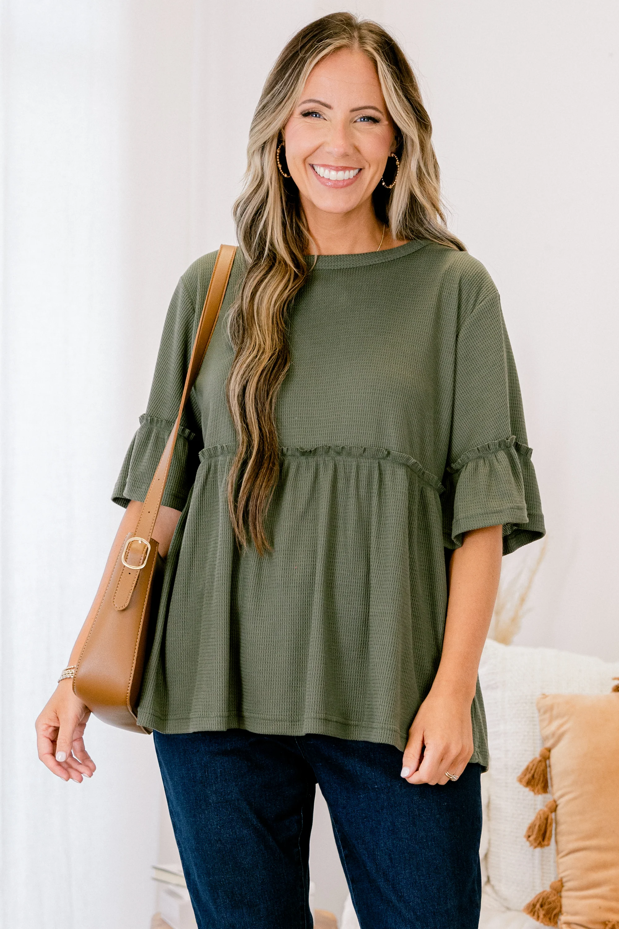 Completely Yours Tunic, Olive - Weilaico