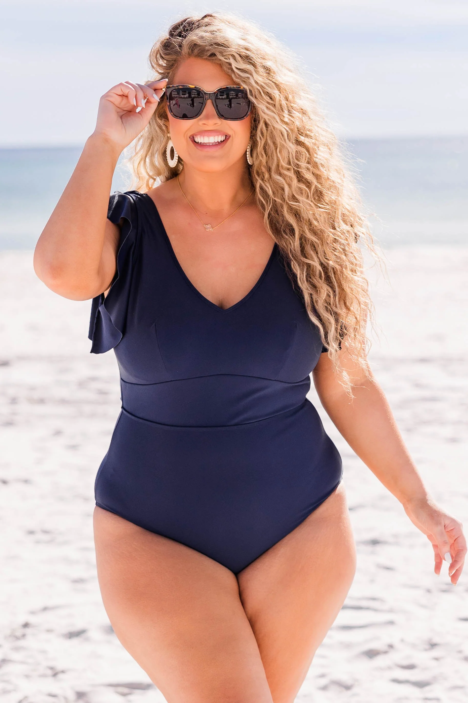 Spending My PTO Swimsuit, Navy - Weilaico