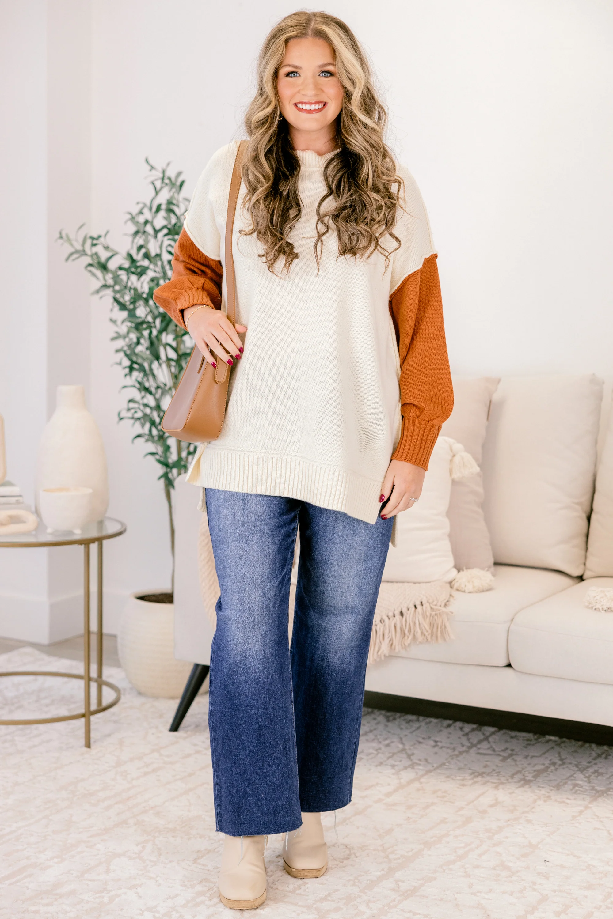 Cozy Days Coming Sweater, Taupe-Brown - Weilaico