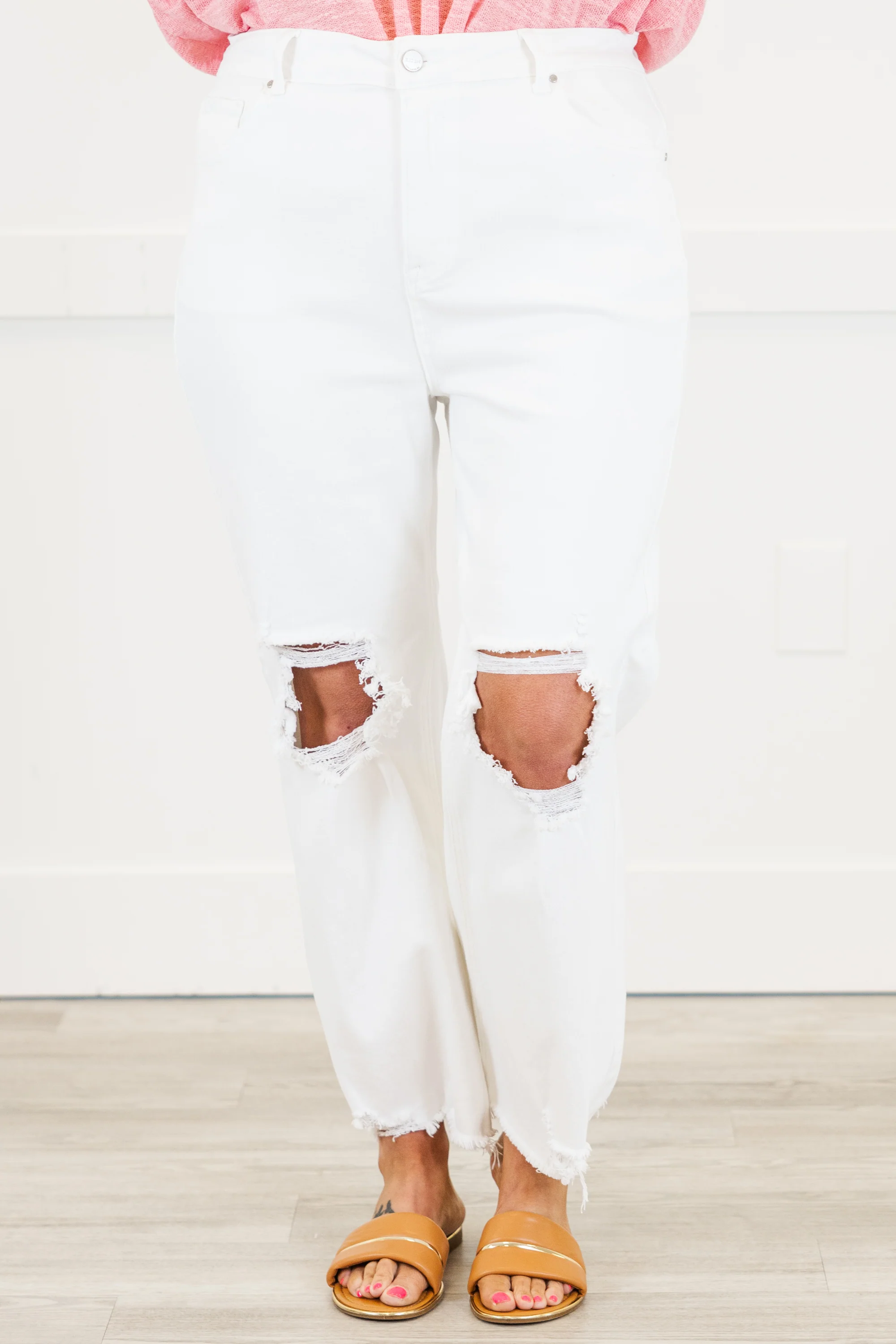 No Secrets Jeans, White - Weilaico