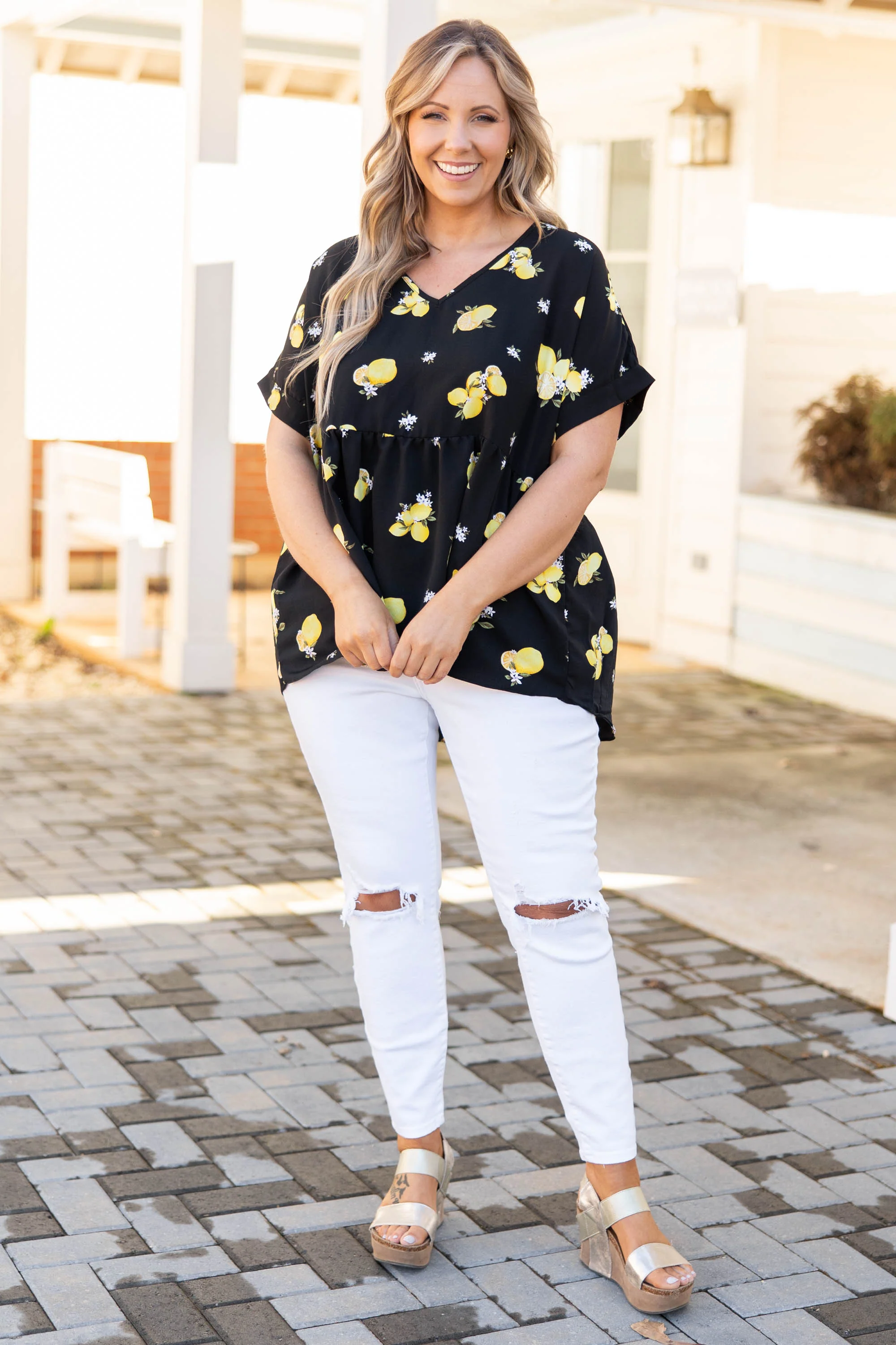 Squeeze On By Top, Black - Weilaico