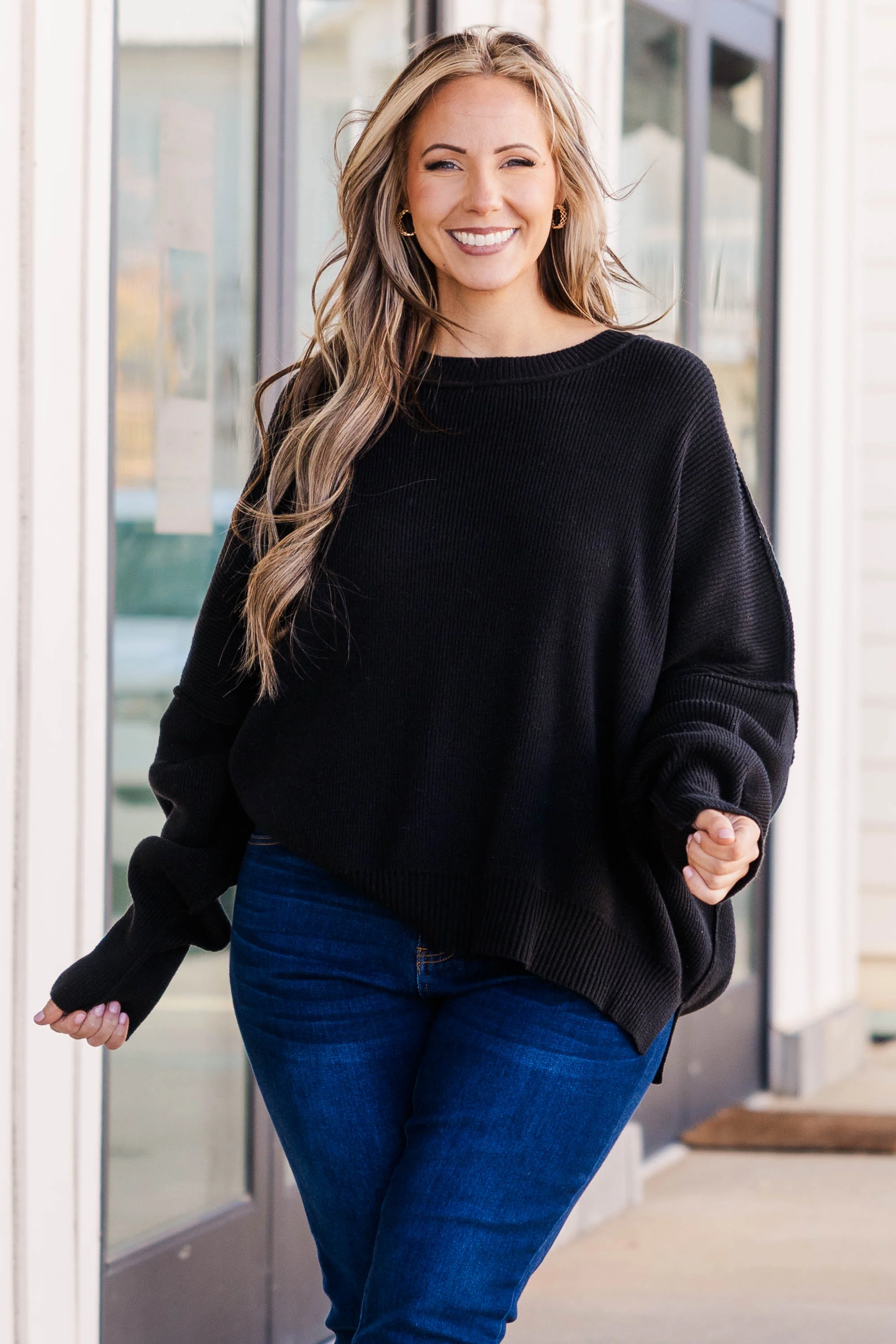 Magically Perfect Sweater, Black - Weilaico