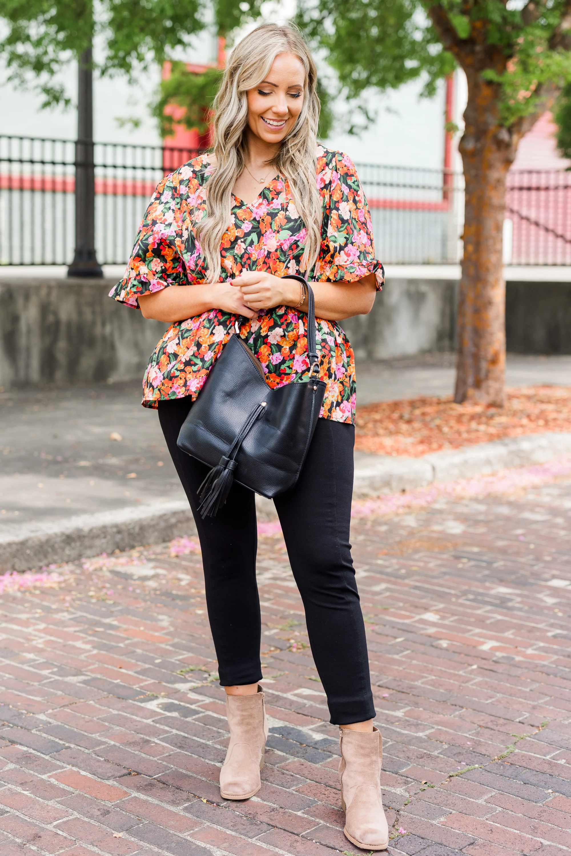 Coastal Garden Top, Black - Weilaico