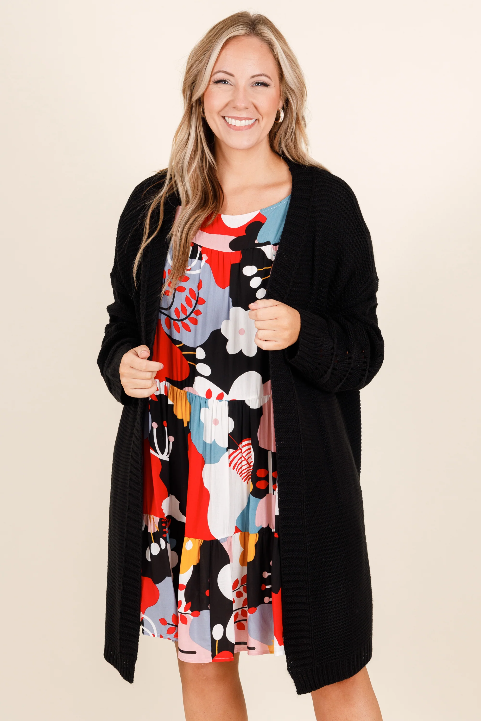 Flooding With Perfection Dress, Black - Weilaico