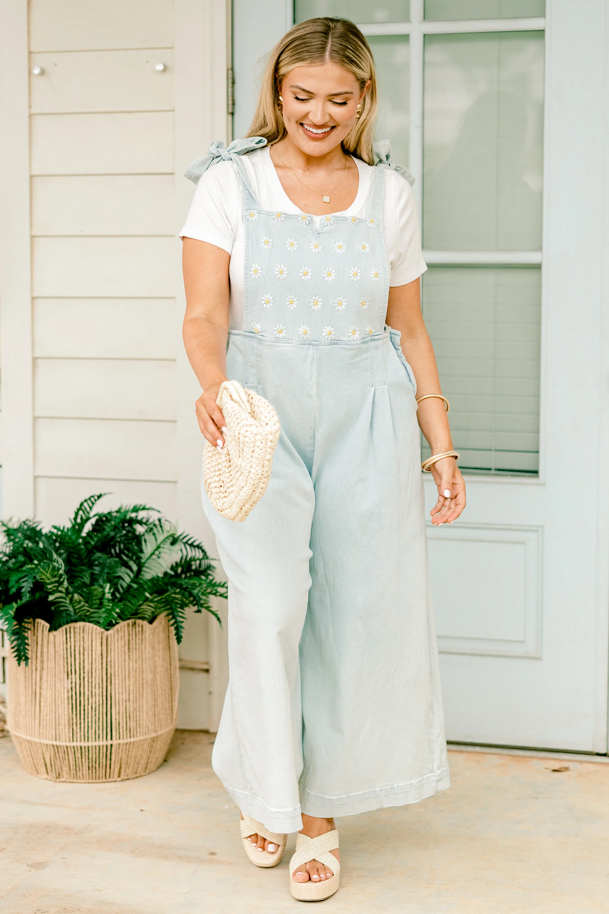 Best Foot Forward Jumpsuit, Light Wash - Weilaico