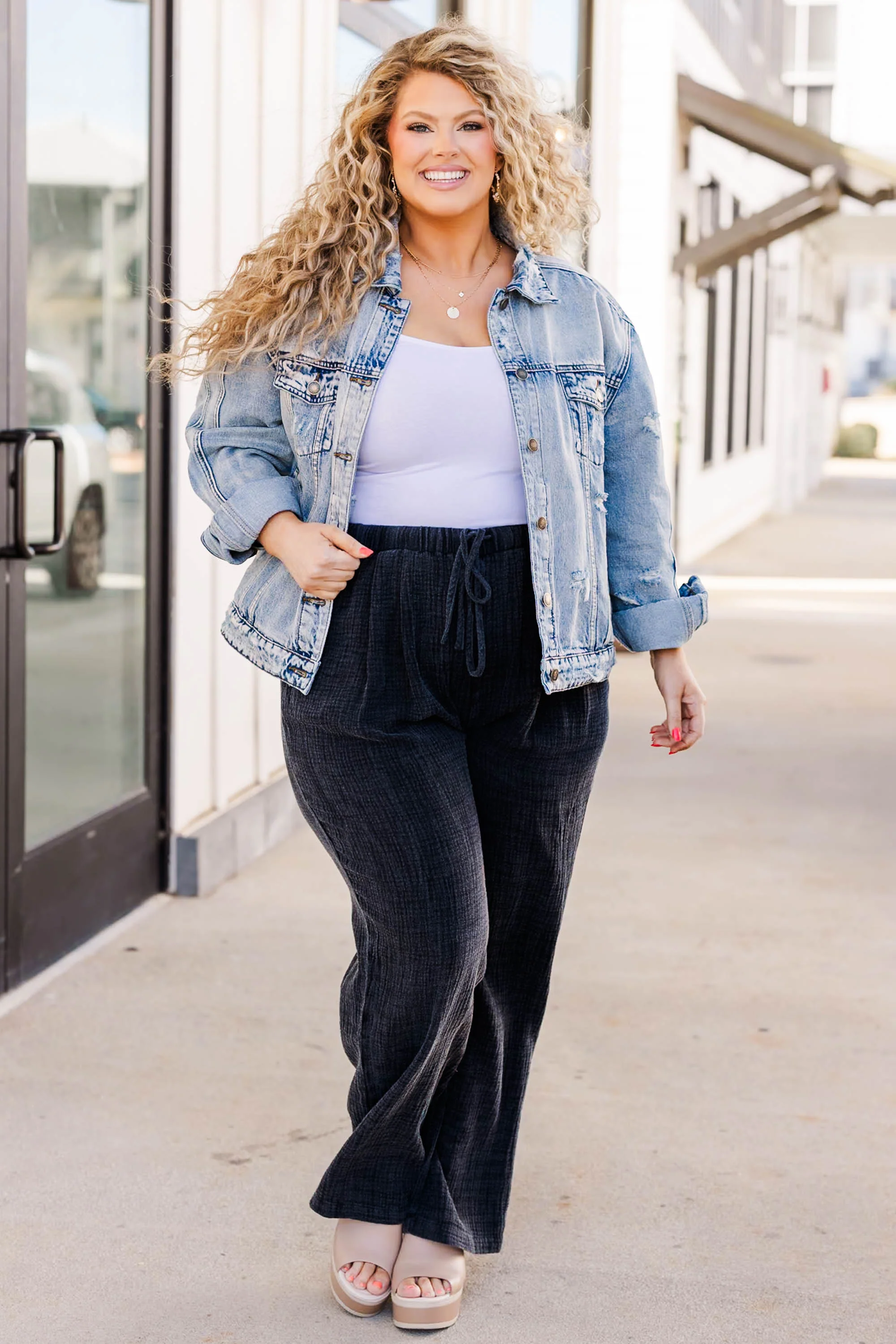 Never Go To Waste Pants, Black - Weilaico