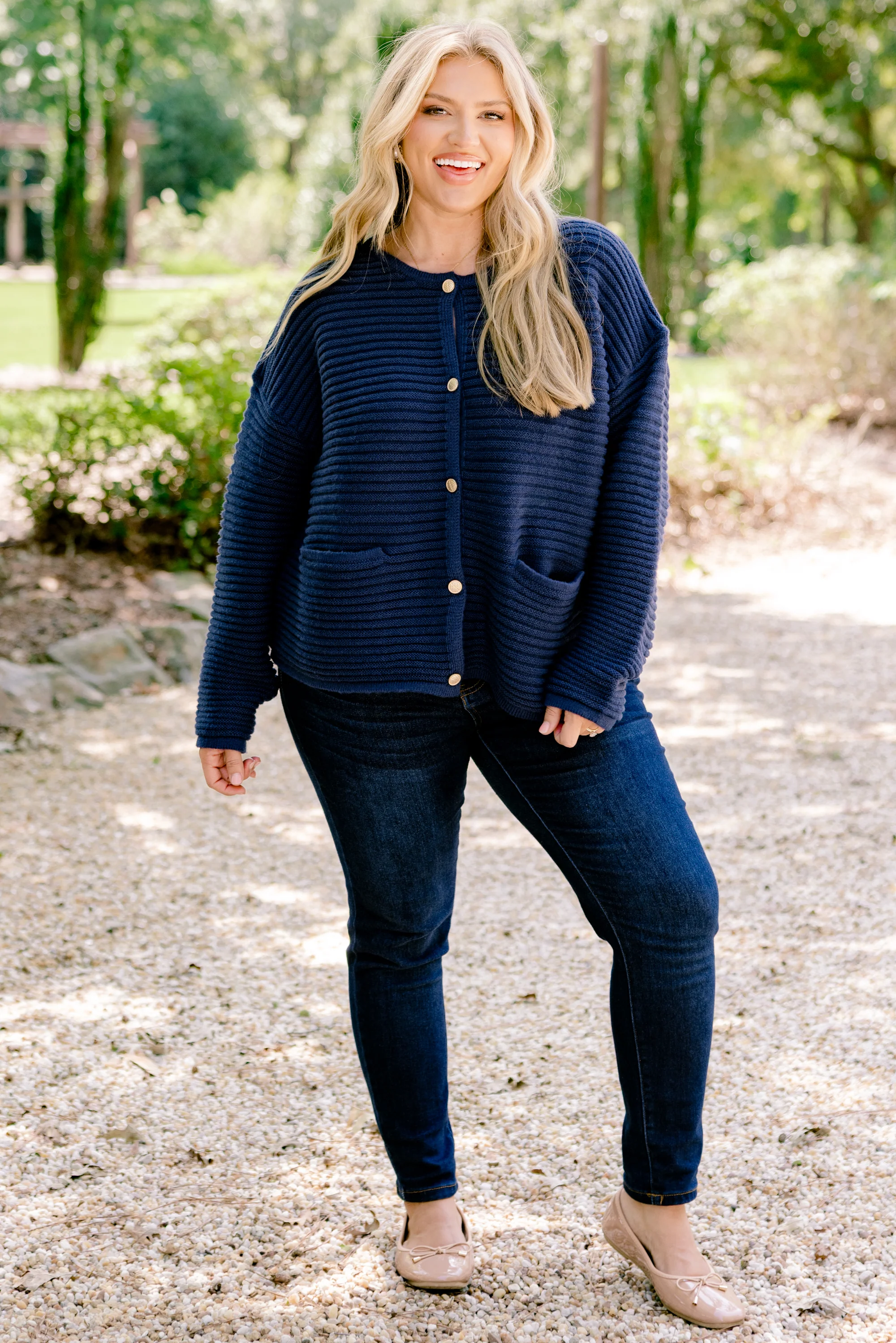 Path To Greatness Cardigan, Navy - Weilaico