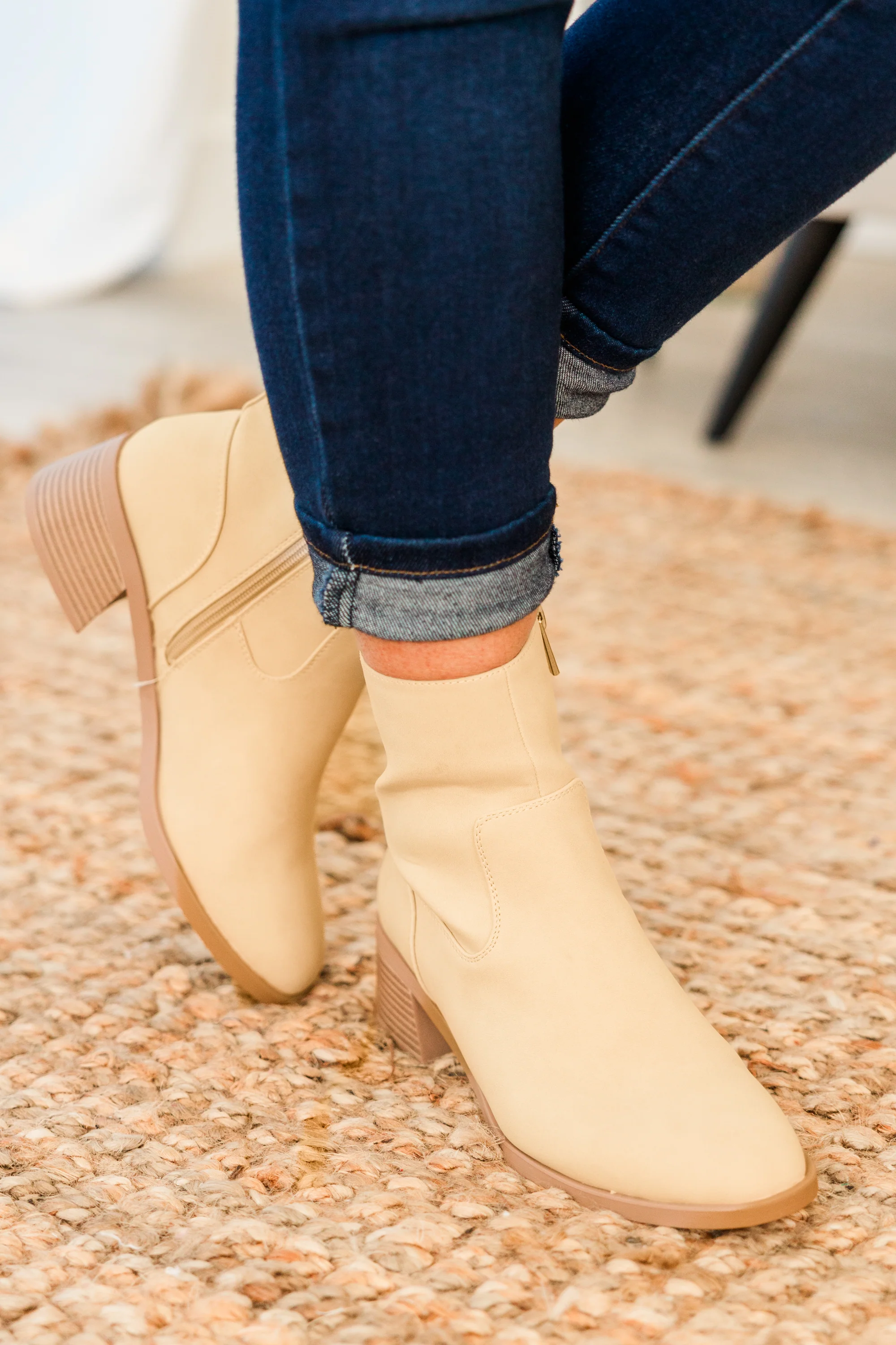 Sapphire Twilight Booties, Beige - Weilaico