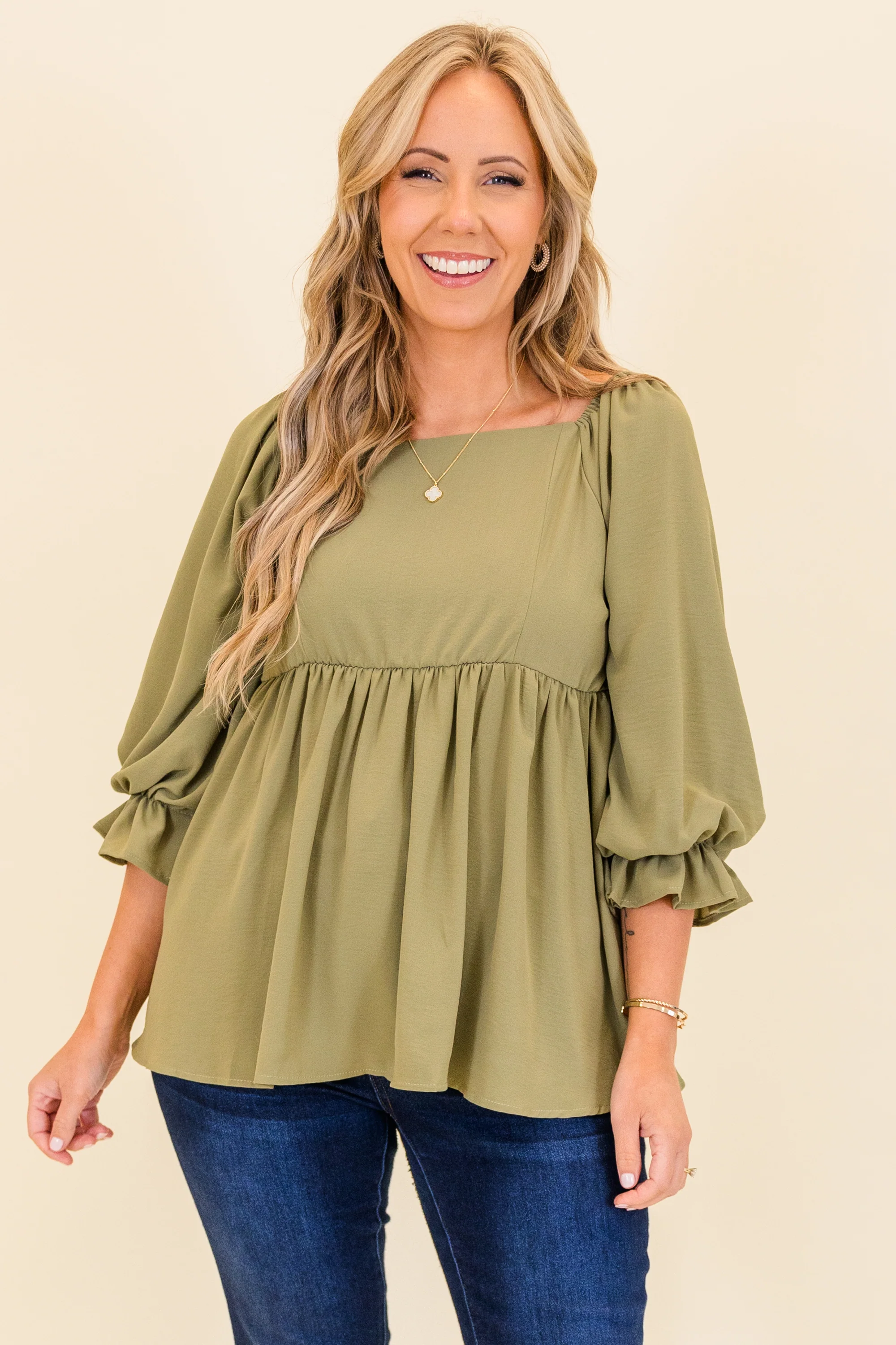 Create Opportunity Top, Olive - Weilaico