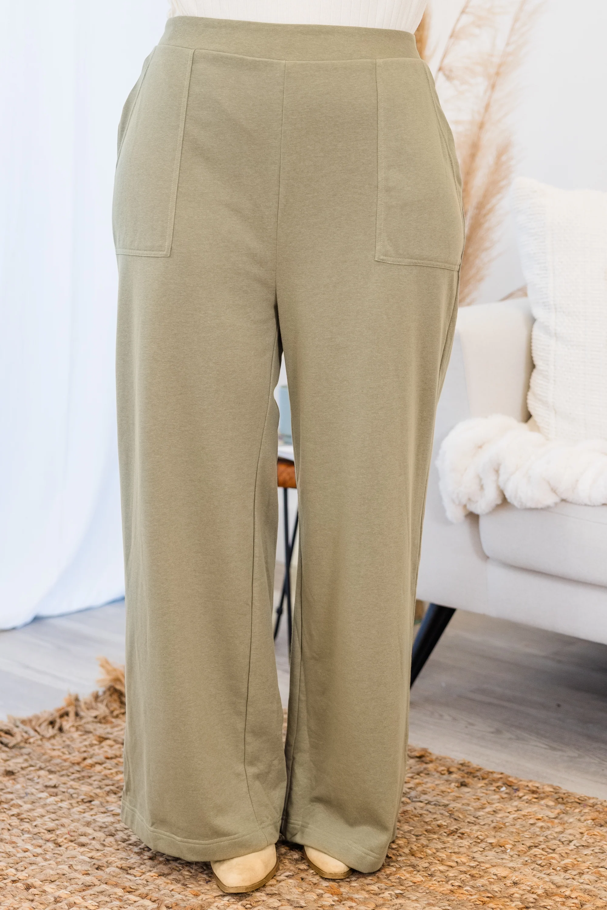 Two Steps Ahead Pants, Green - Weilaico