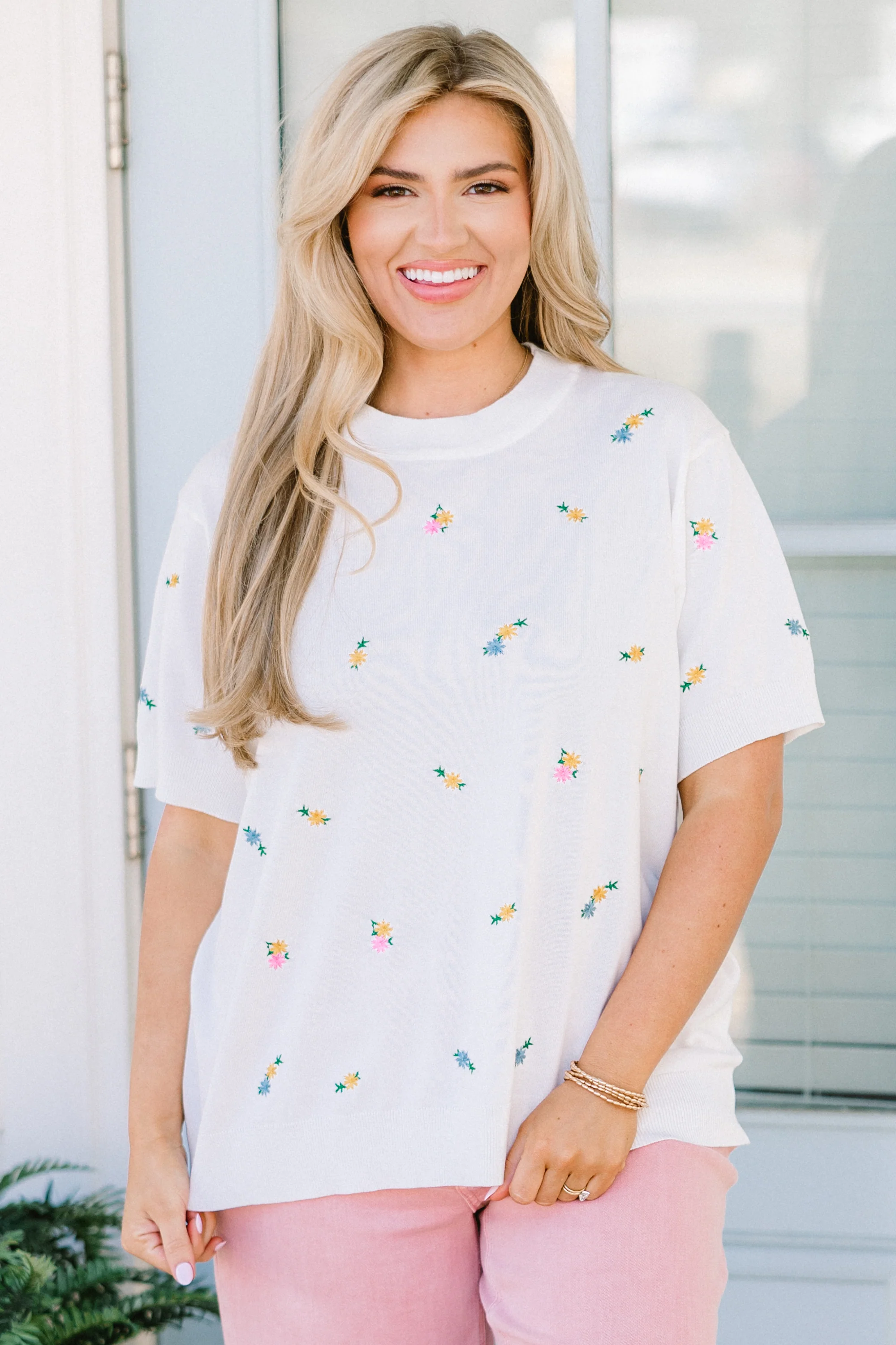 All I Want Is Spring Sweater, White - Weilaico