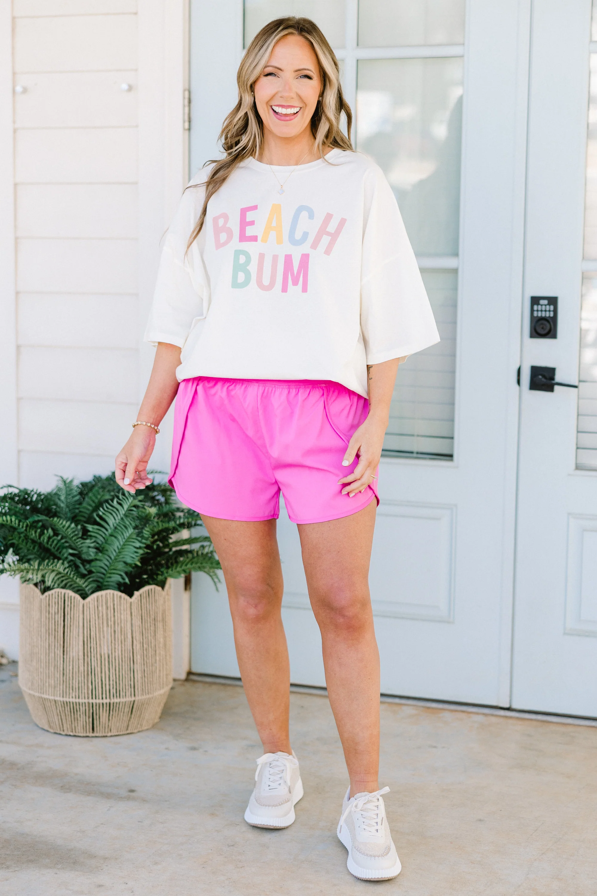 Sporty Chic Shorts, Bright Mauve - Weilaico
