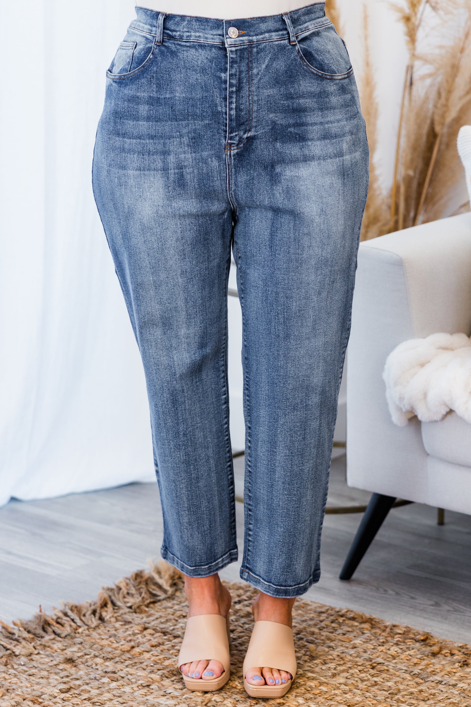 Picture Perfect Day Jeans, Medium Wash - Weilaico