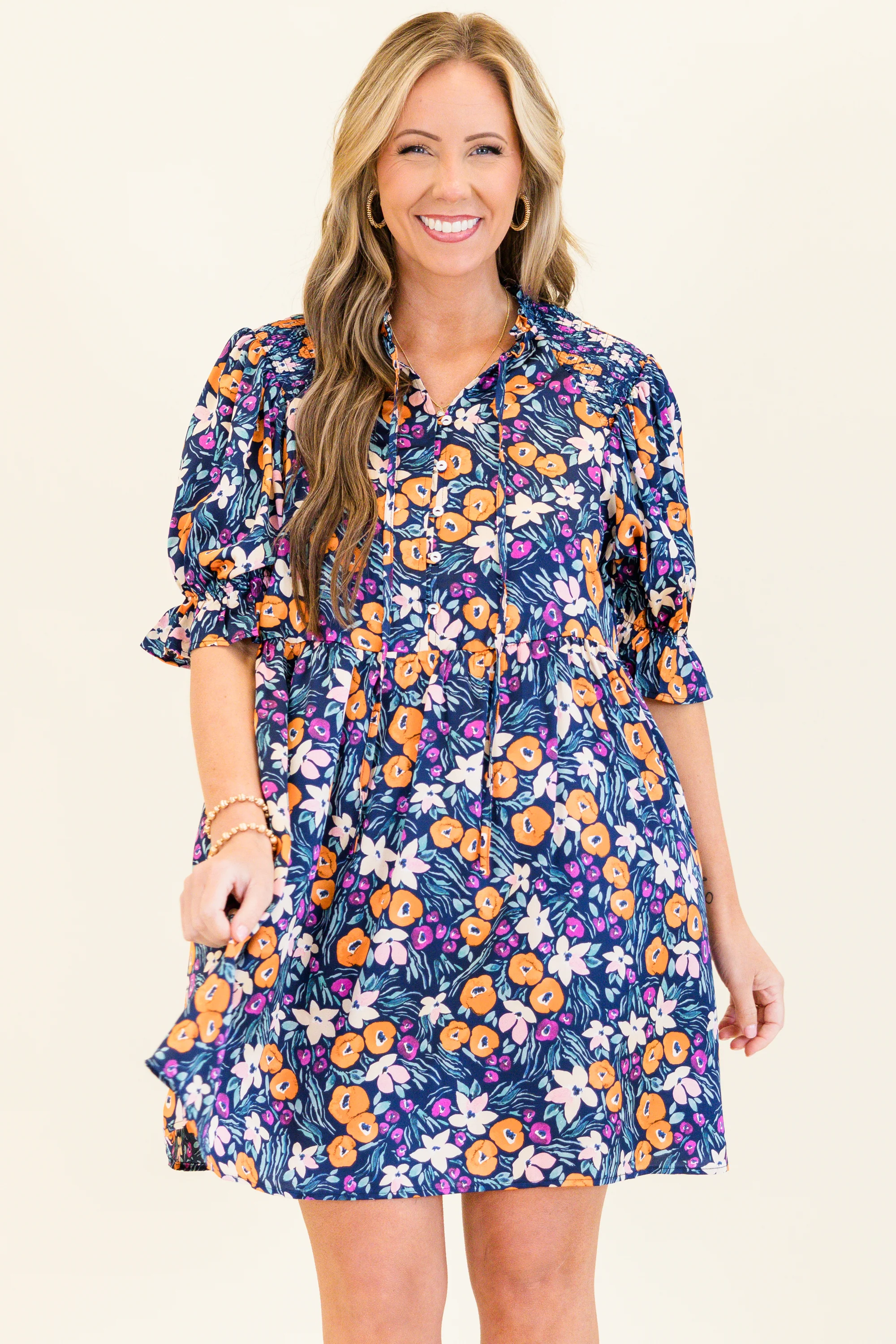Feel The Rush Dress, Navy - Weilaico