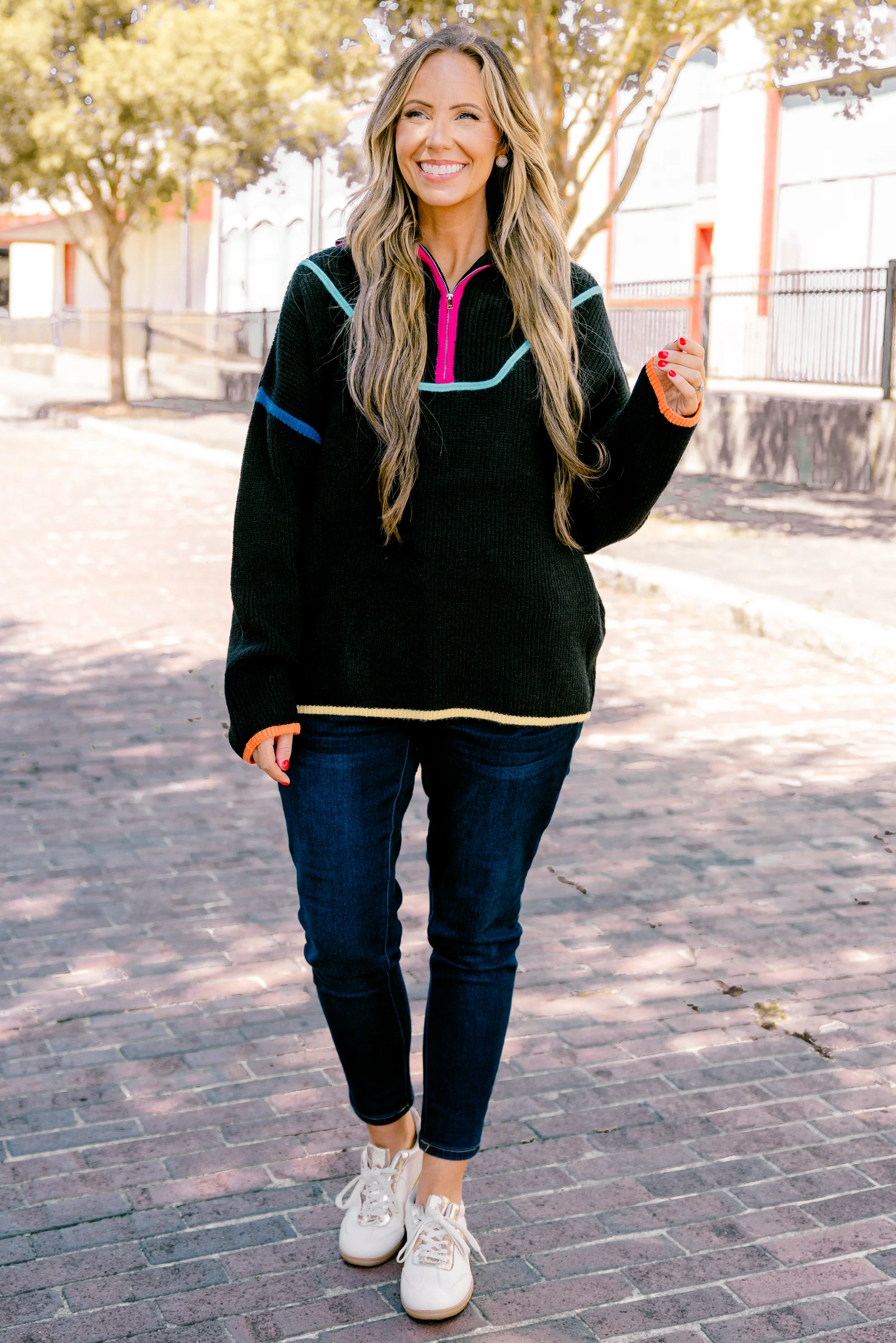 Falling For Fall Sweater, Black - Weilaico