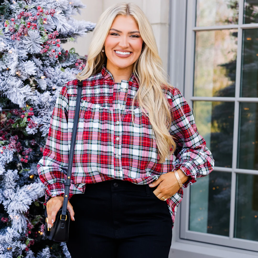 Only In My Heart Blouse, Red - Weilaico