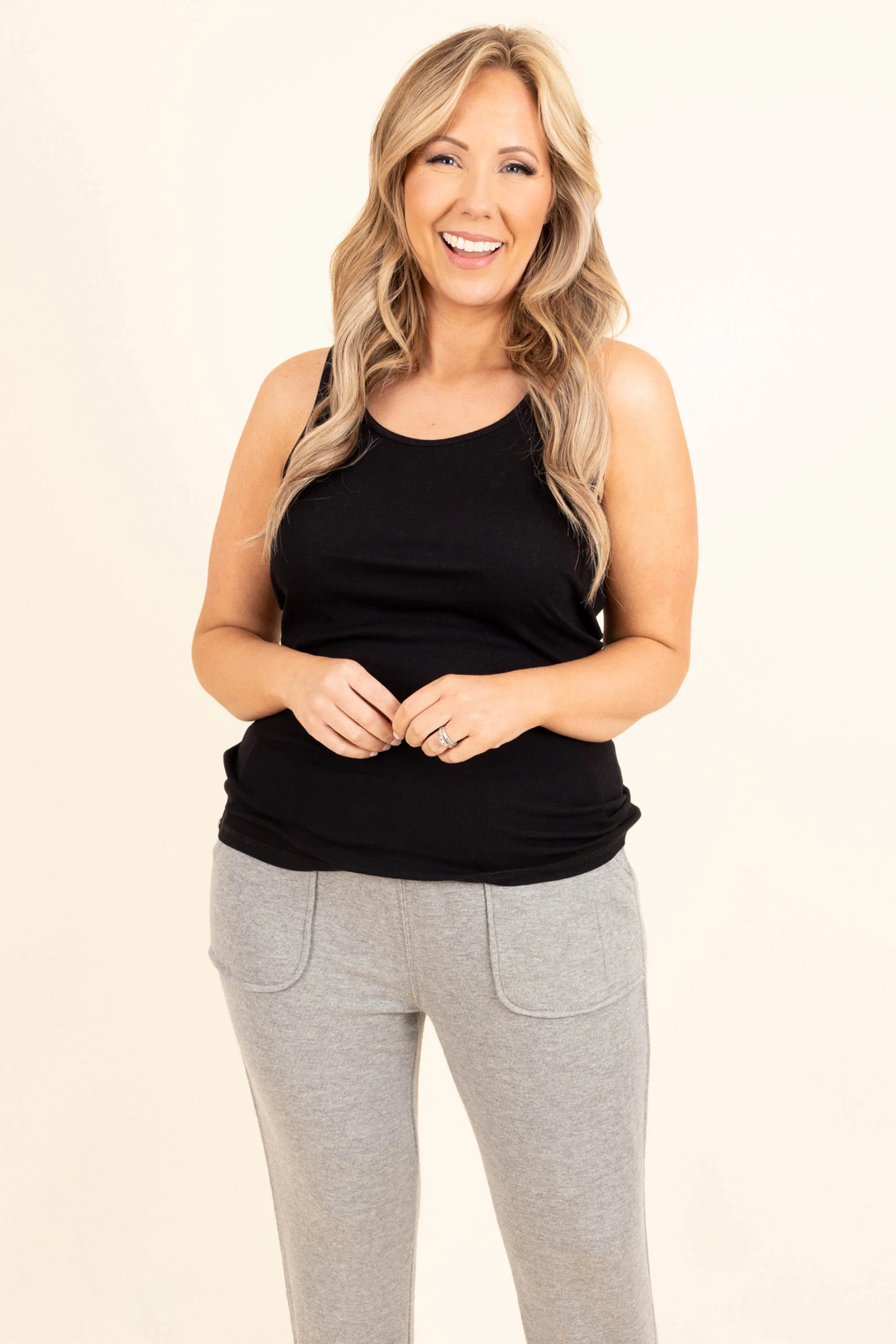 Simple Woman Tank, Black - Weilaico