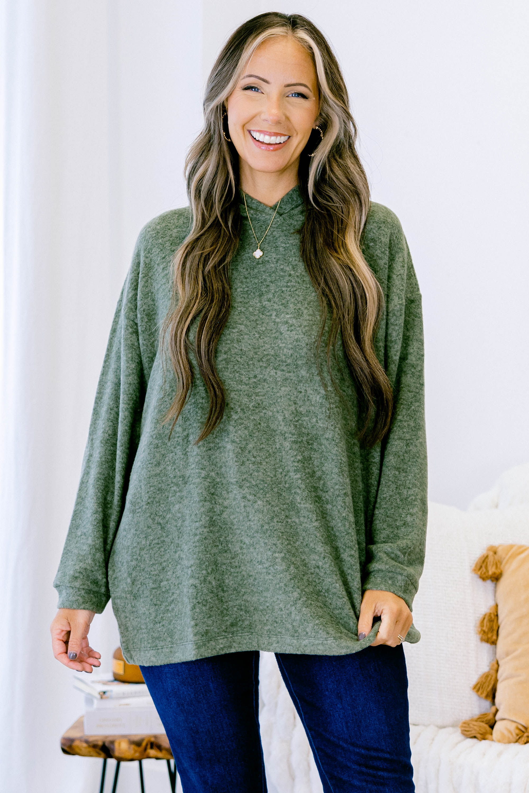 I Am On The Go Top, Dark Olive - Weilaico