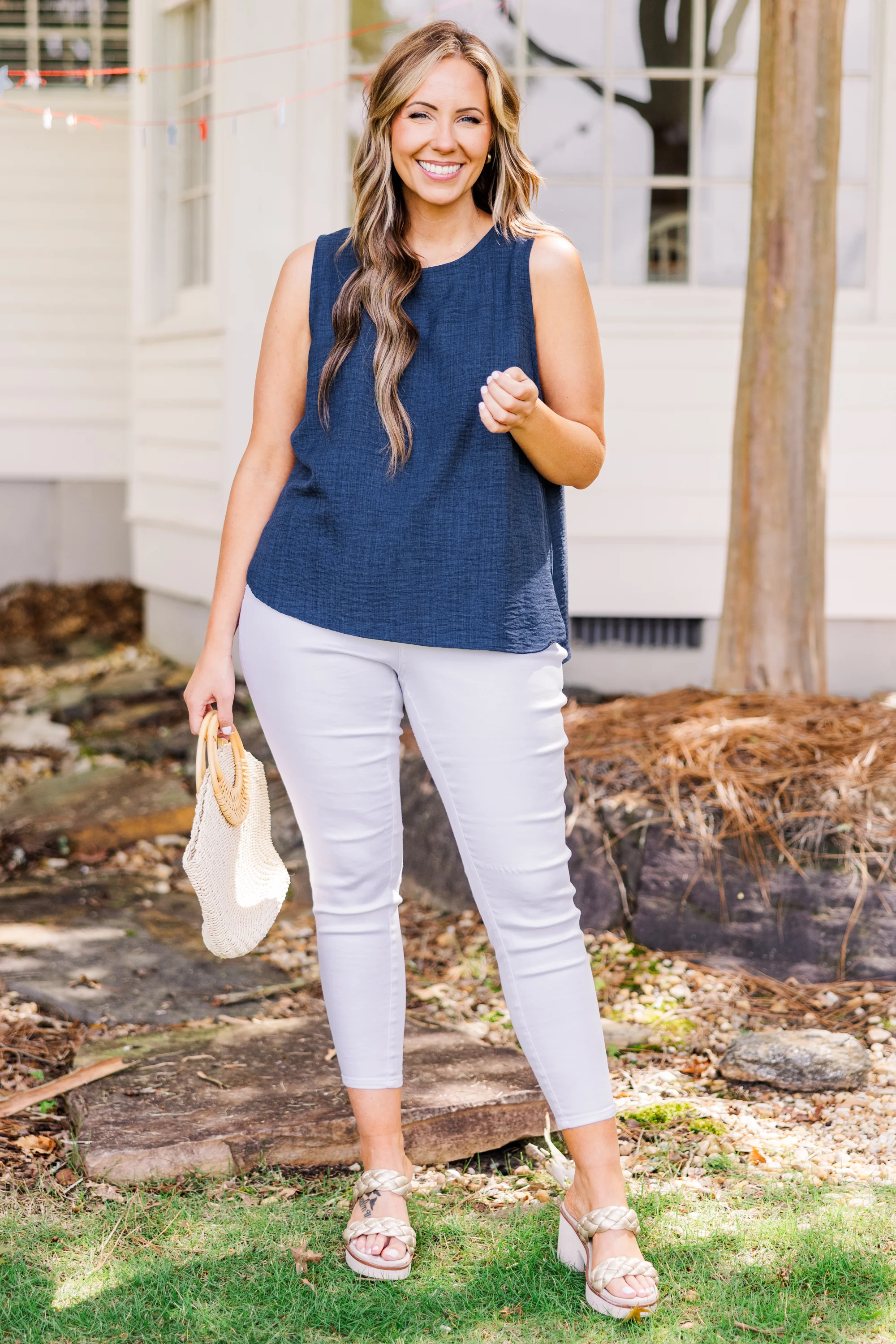 Easy Breezy Top, Navy Blue - Weilaico