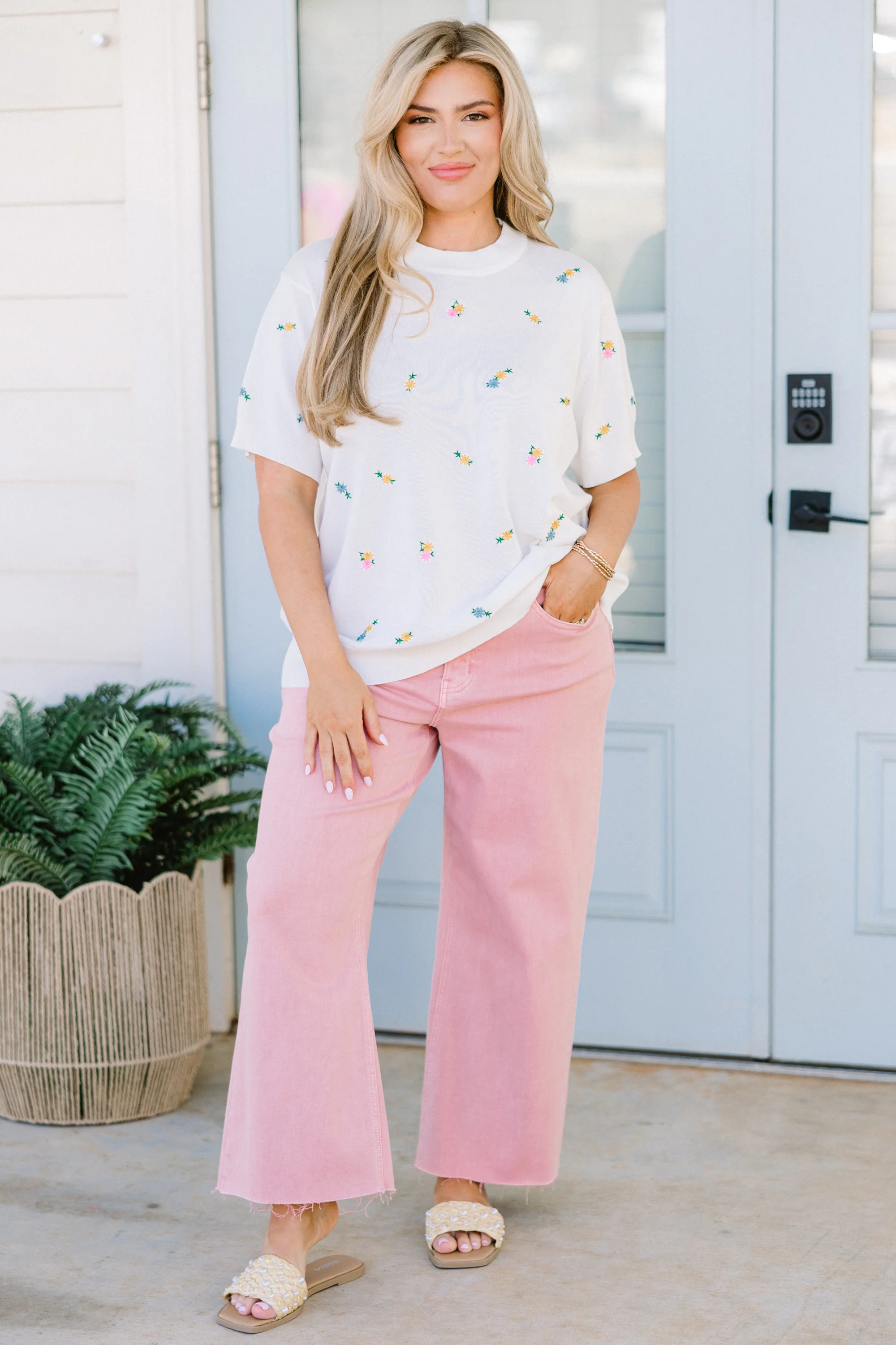 All I Want Is Spring Sweater, White - Weilaico