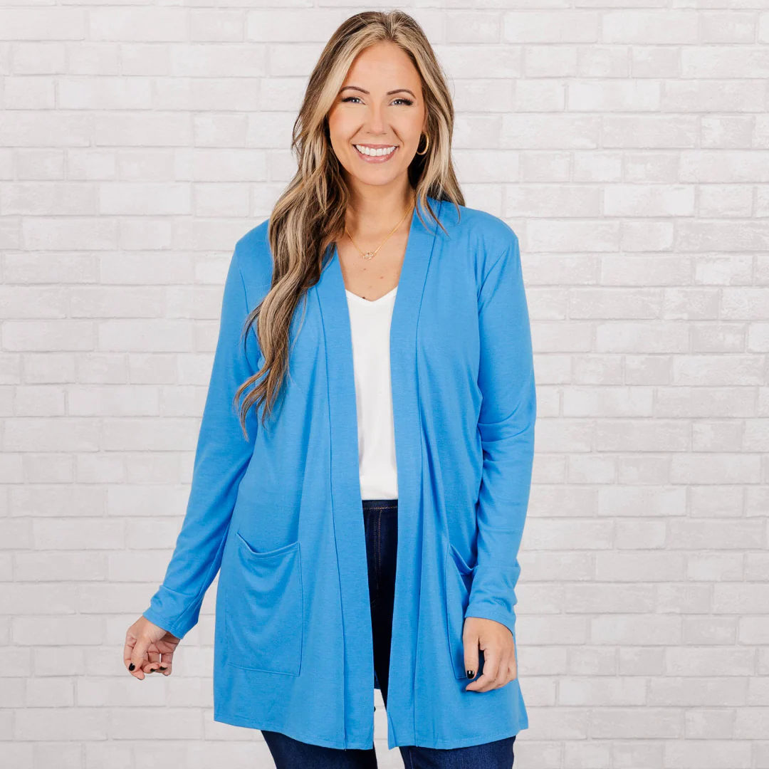 Kindness And Compassion Cardigan, Deep Sky - Weilaico