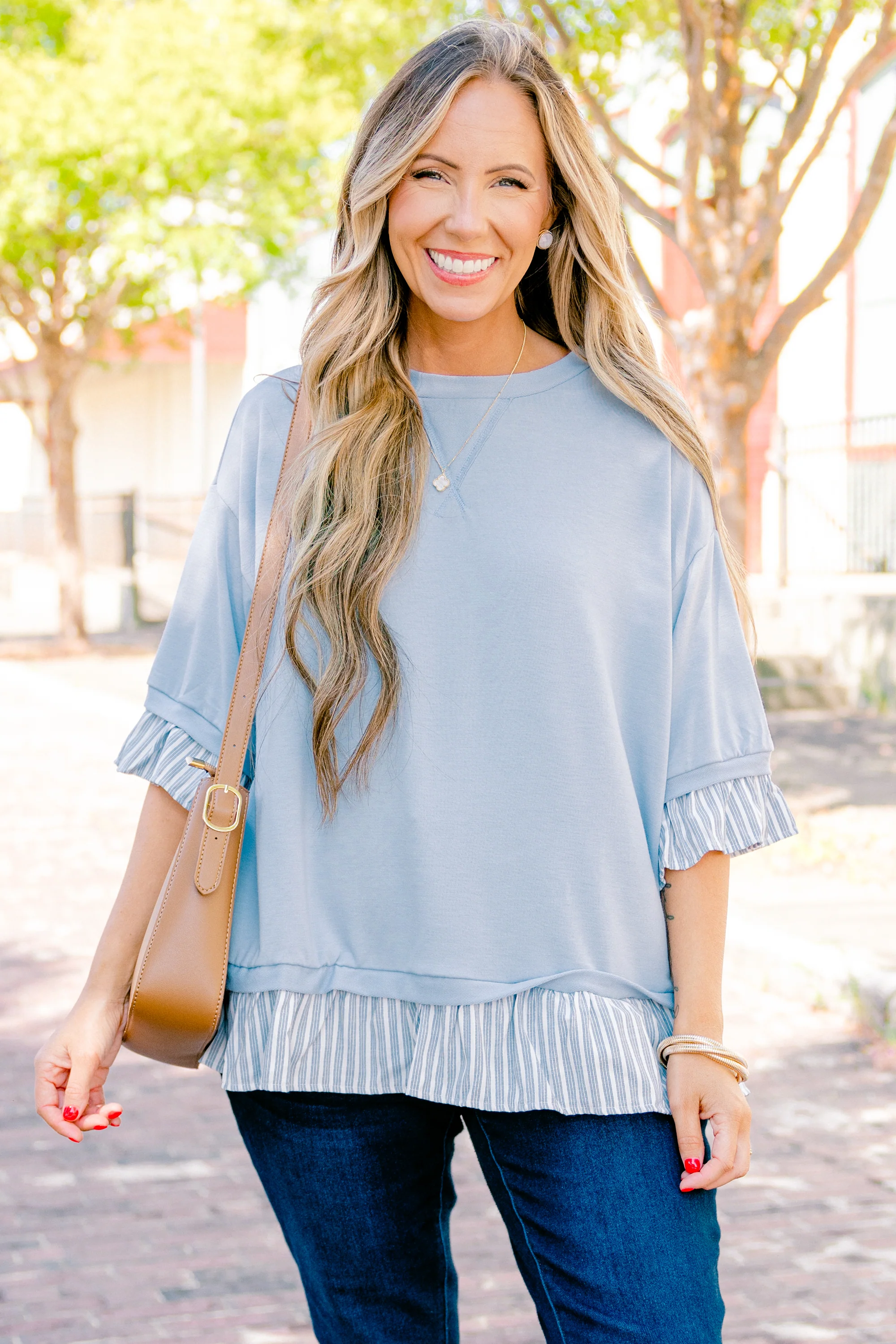 Letting It Be Top, Blue - Weilaico