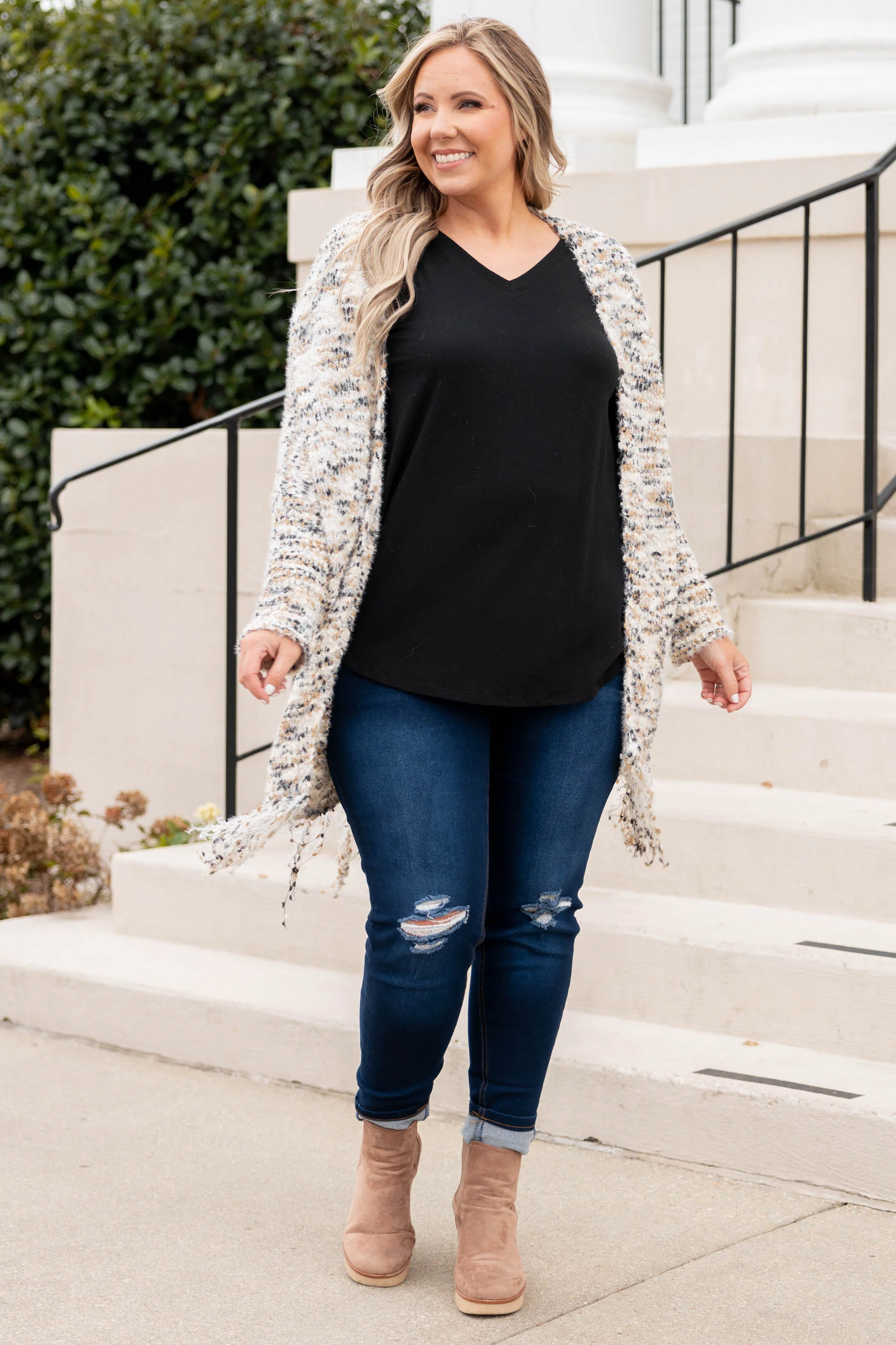 Well Wishes To You Cardigan, Cream-Mocha - Weilaico