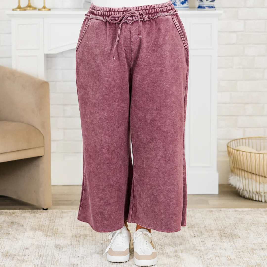 Sunday Scaries Sweatpants, Eggplant - Weilaico
