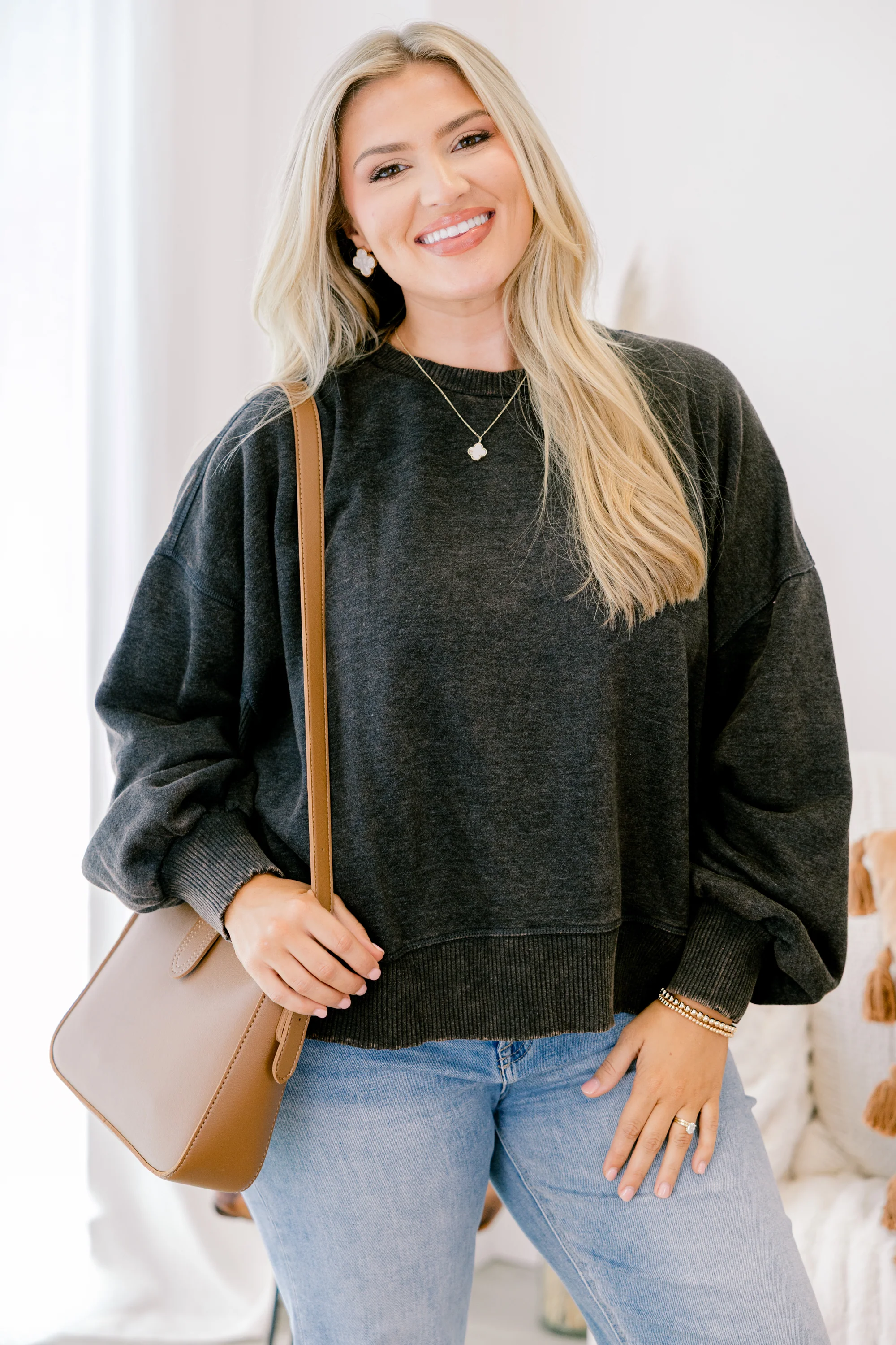 Only Getting Started Pullover, Black - Weilaico