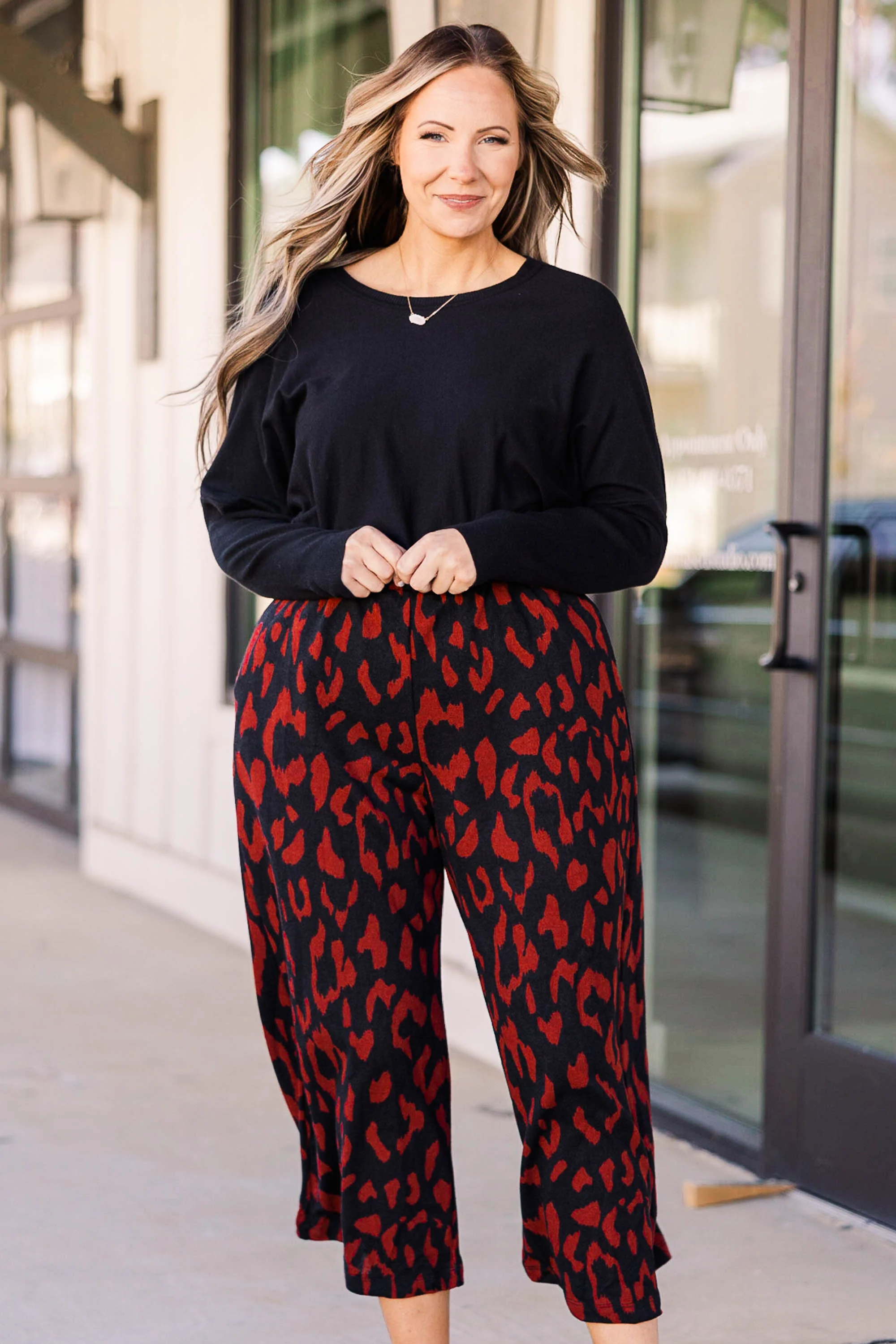 Song About Me Pants, Burgundy Combo - Weilaico