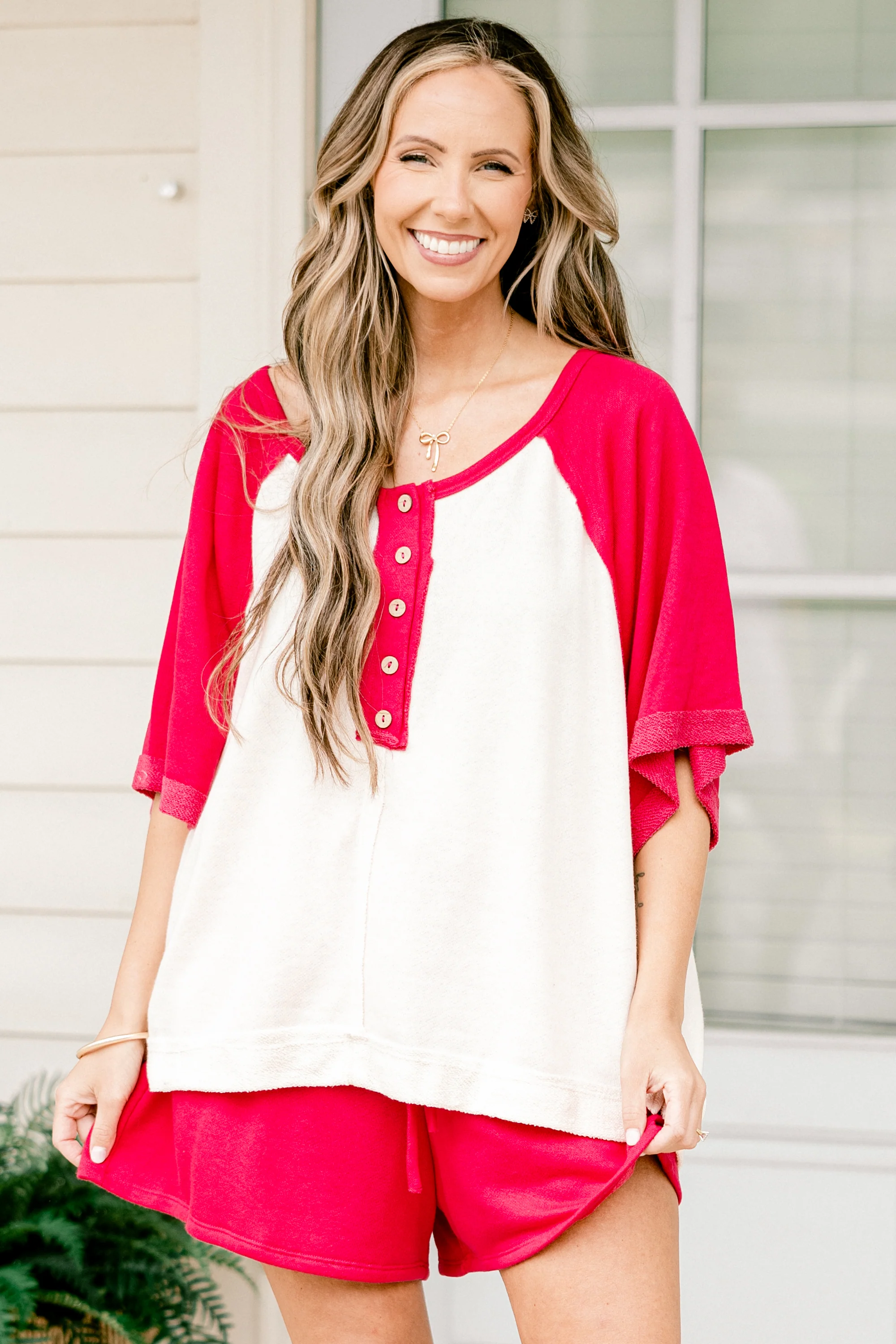 Errand Run Top, Hot Pink - Weilaico