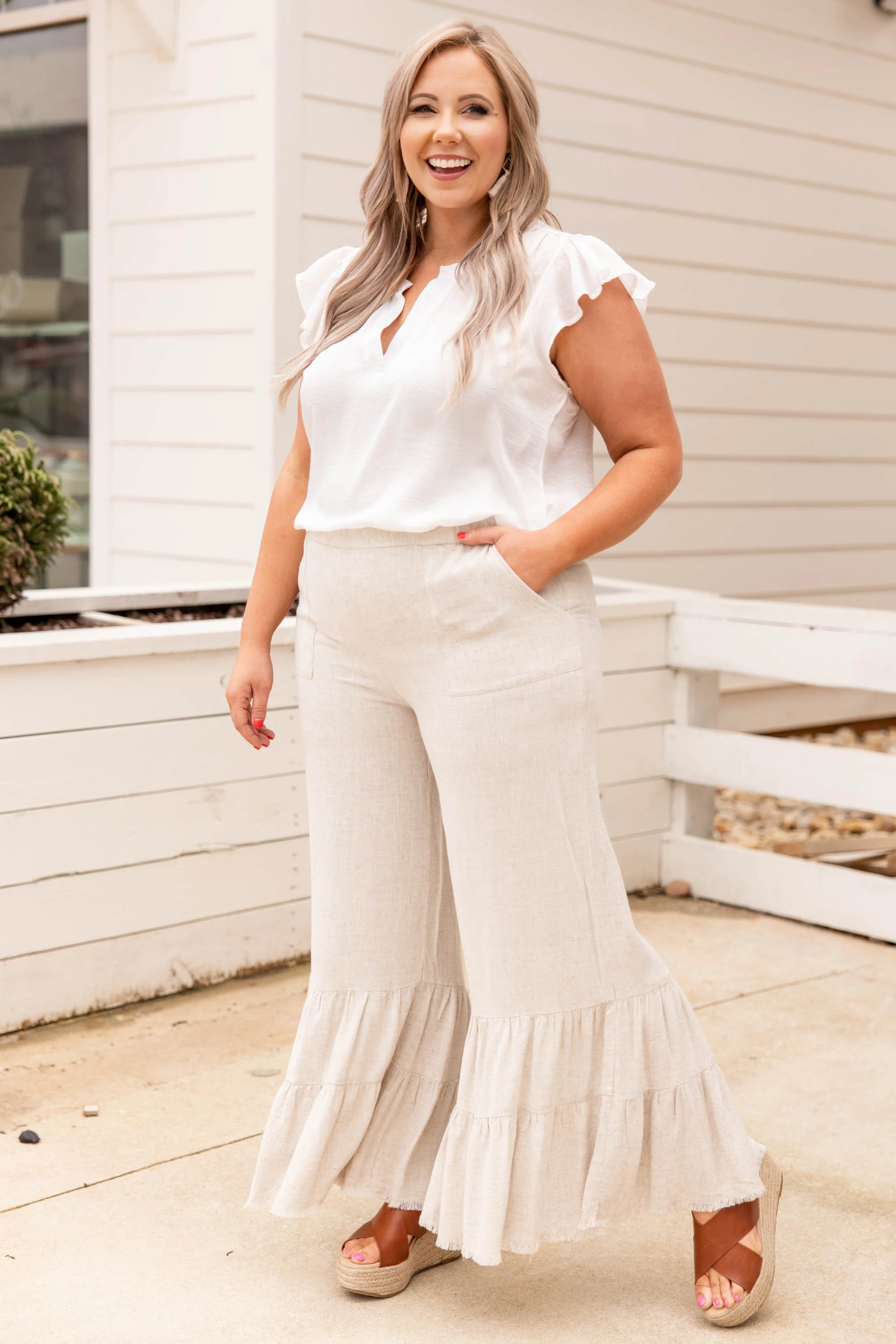 Take Time Pants, Oatmeal - Weilaico