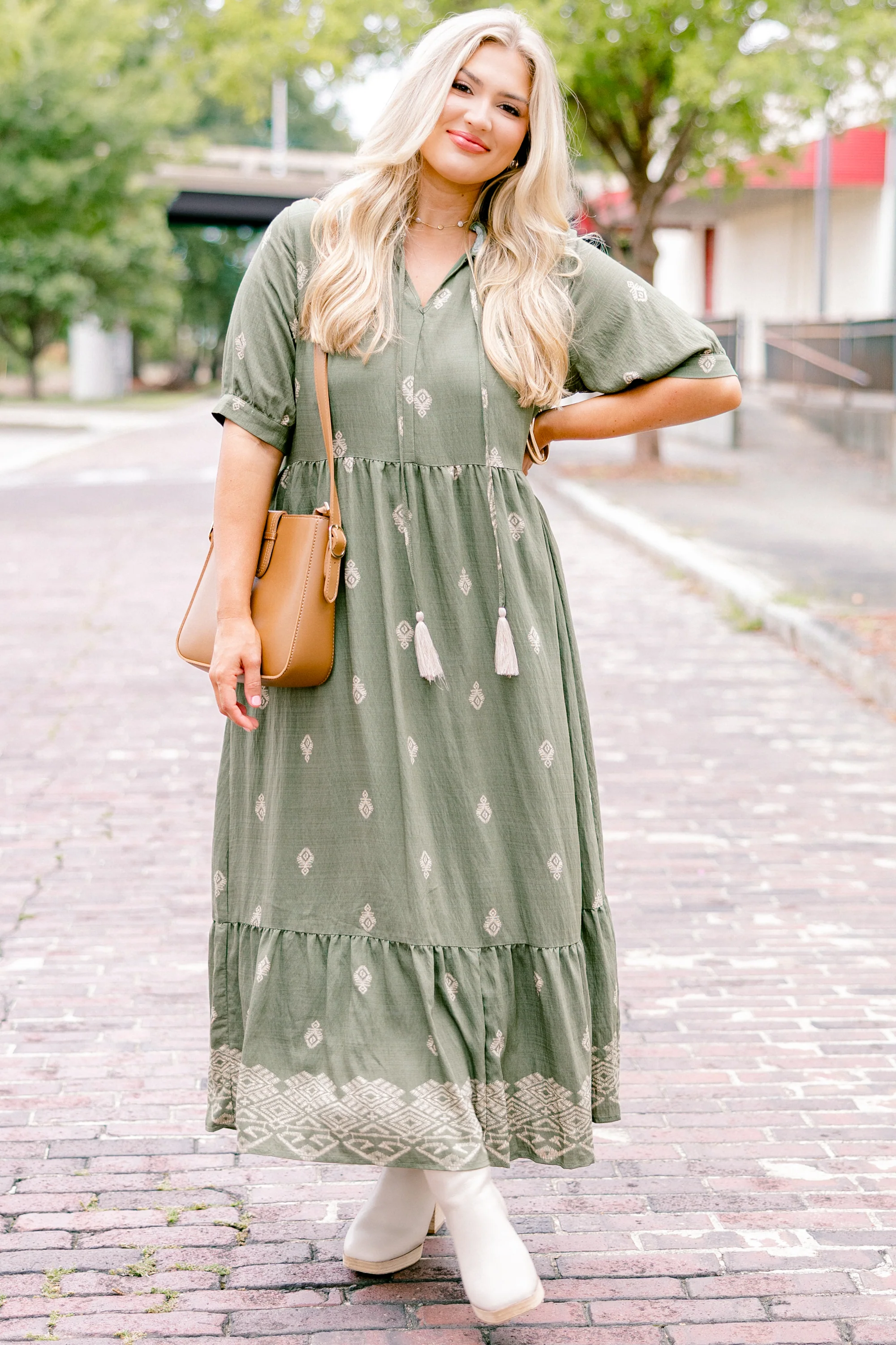 Sweet As Can Be Dress, Green - Weilaico