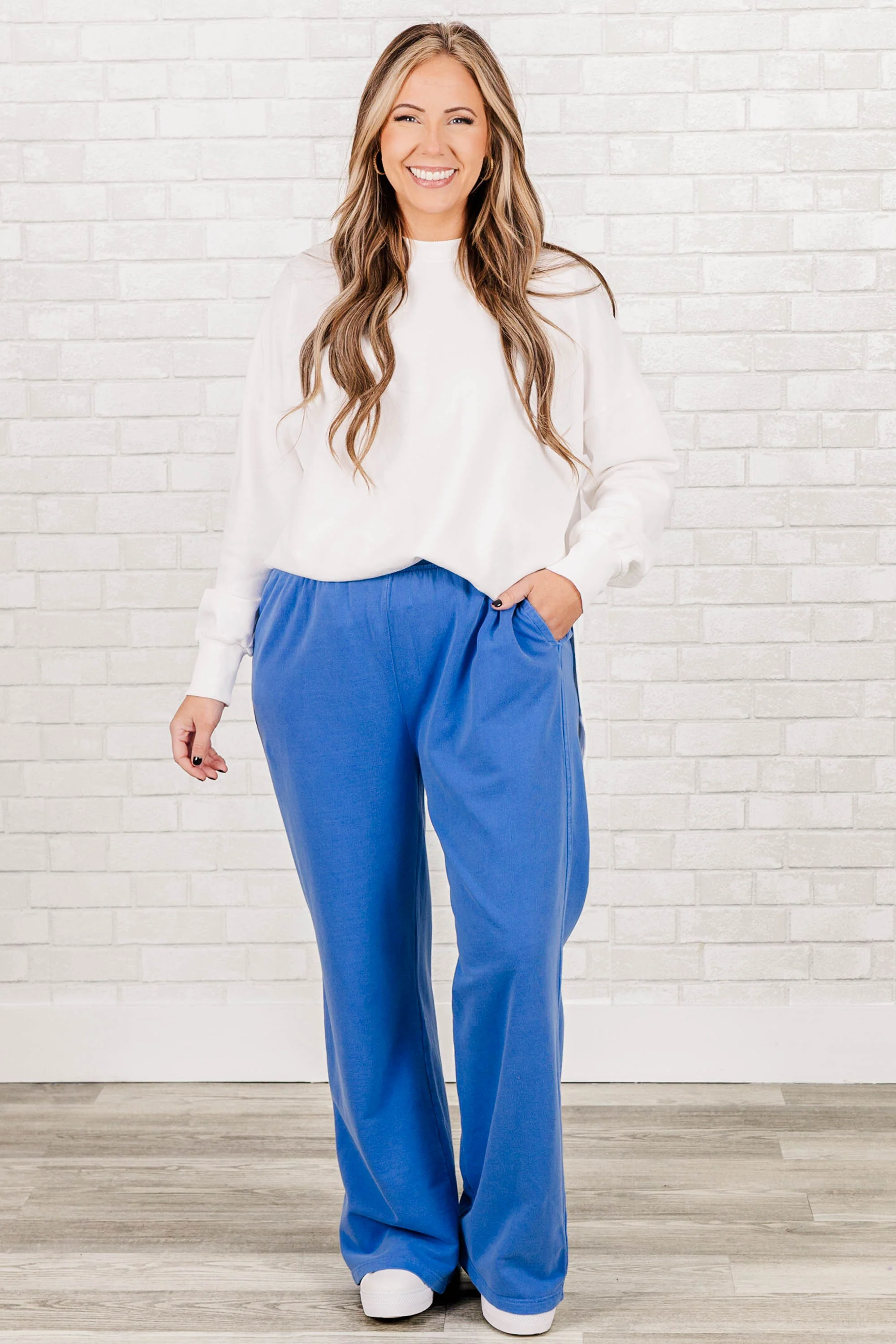 Keeping It Simple Pants, Bright Blue - Weilaico