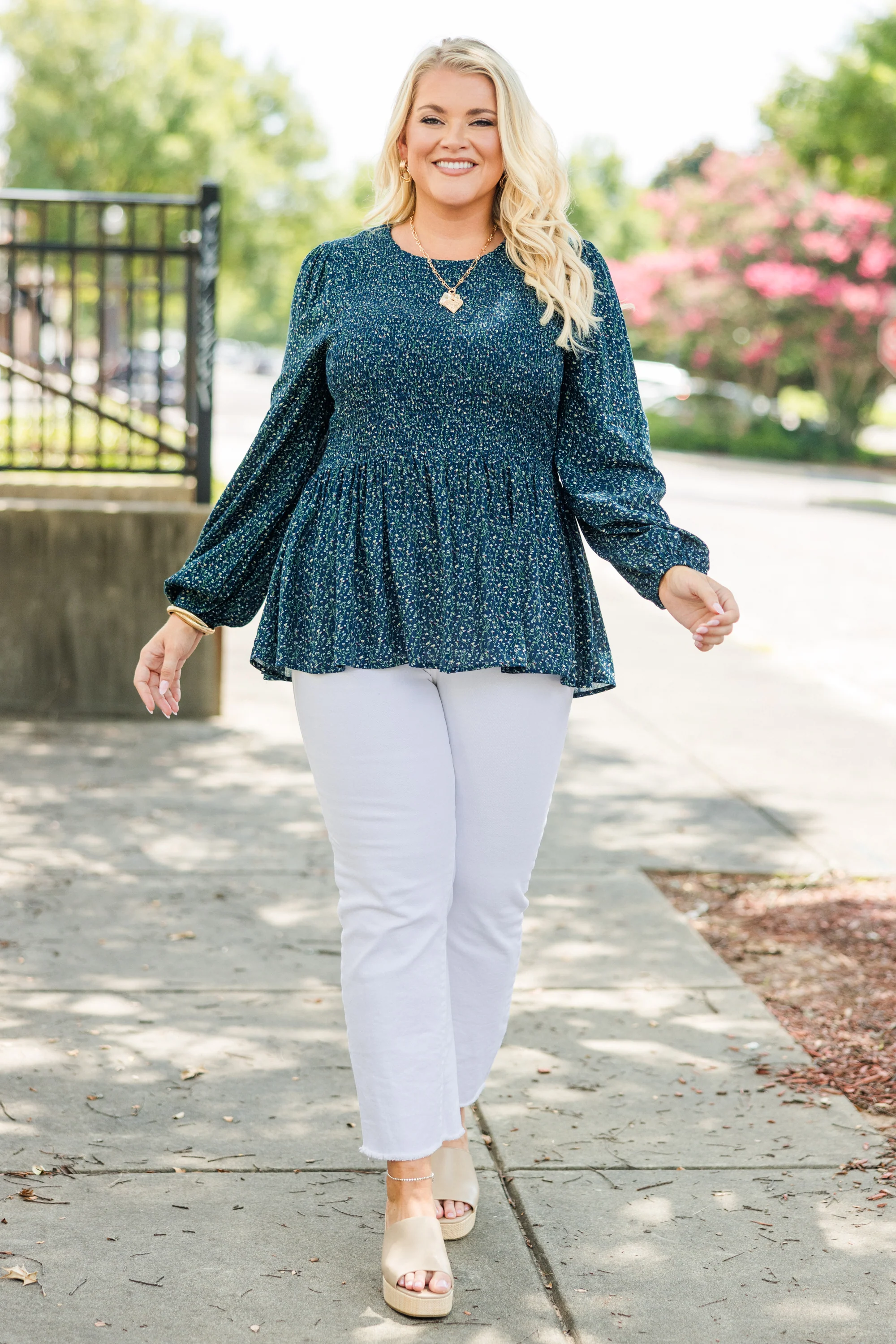 Wallflower Kisses Top, Navy - Weilaico