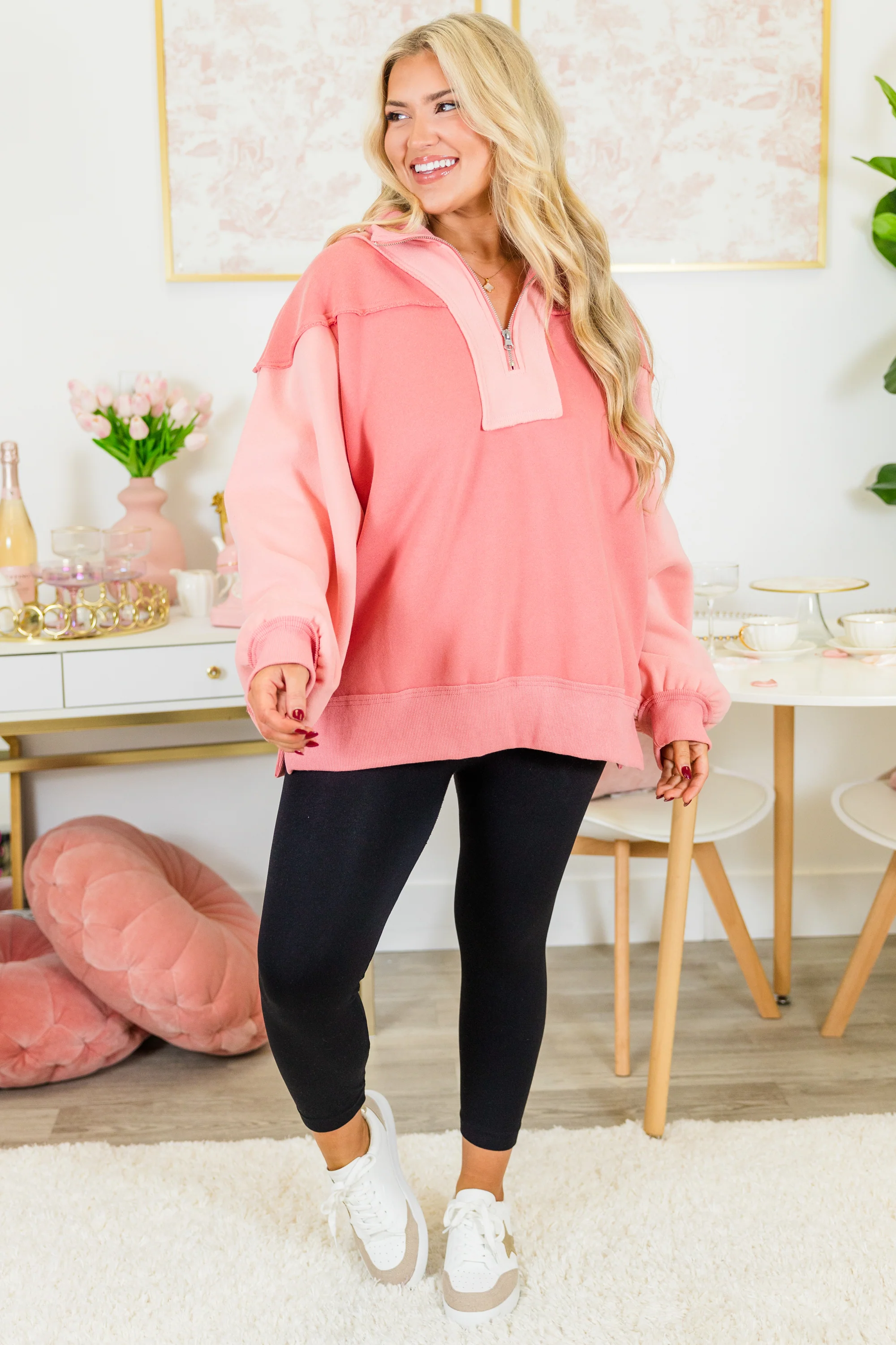 All We Want Pullover, Salmon - Weilaico