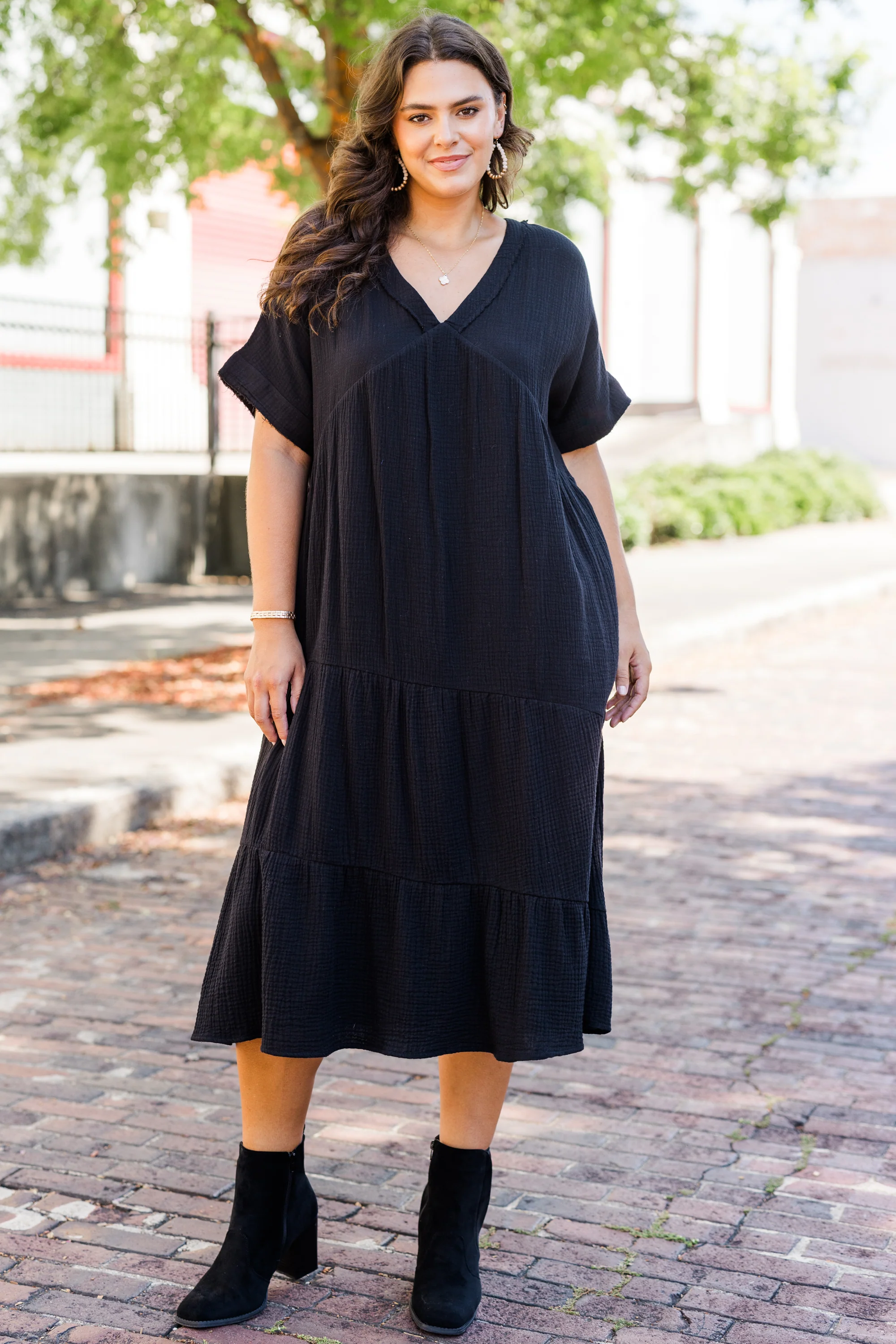 Just The Two Of Us Dress, Black - Weilaico