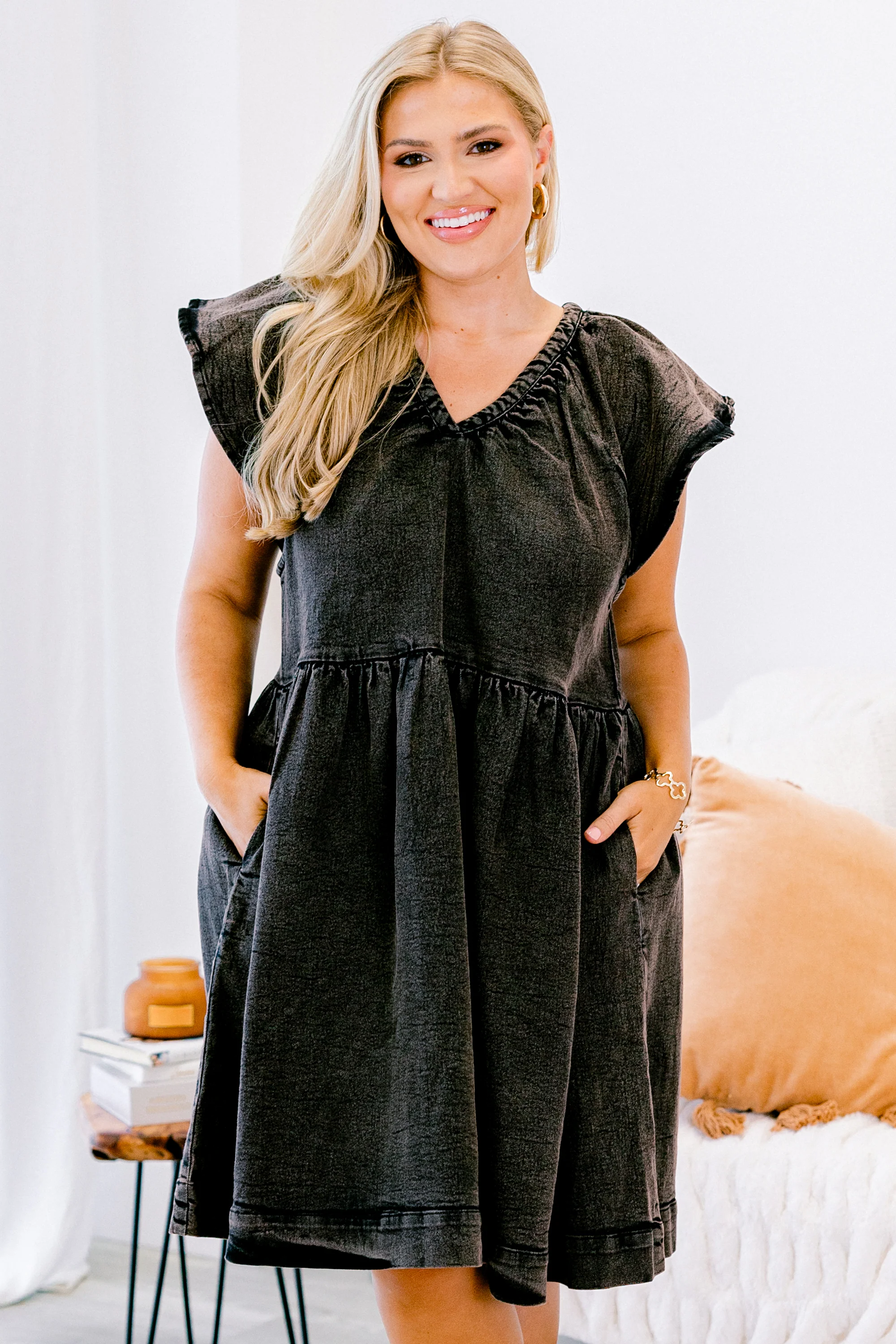 Joy of Simplicity Dress, Black - Weilaico