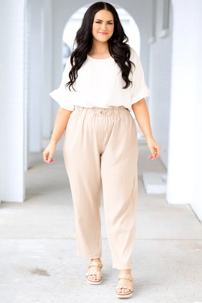 Single Step Pants, Taupe - Weilaico