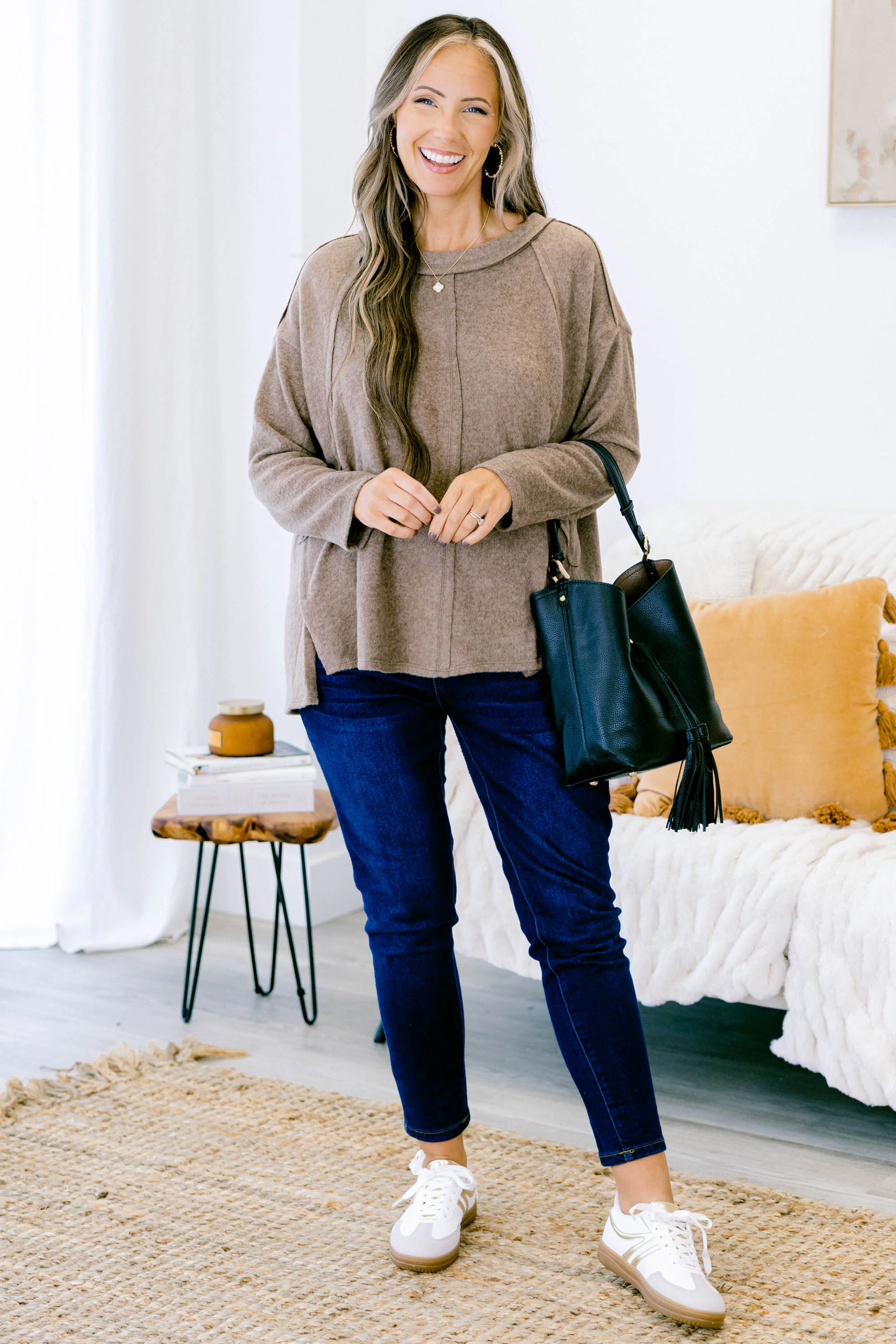 Perfect Weekend Top, Mocha - Weilaico