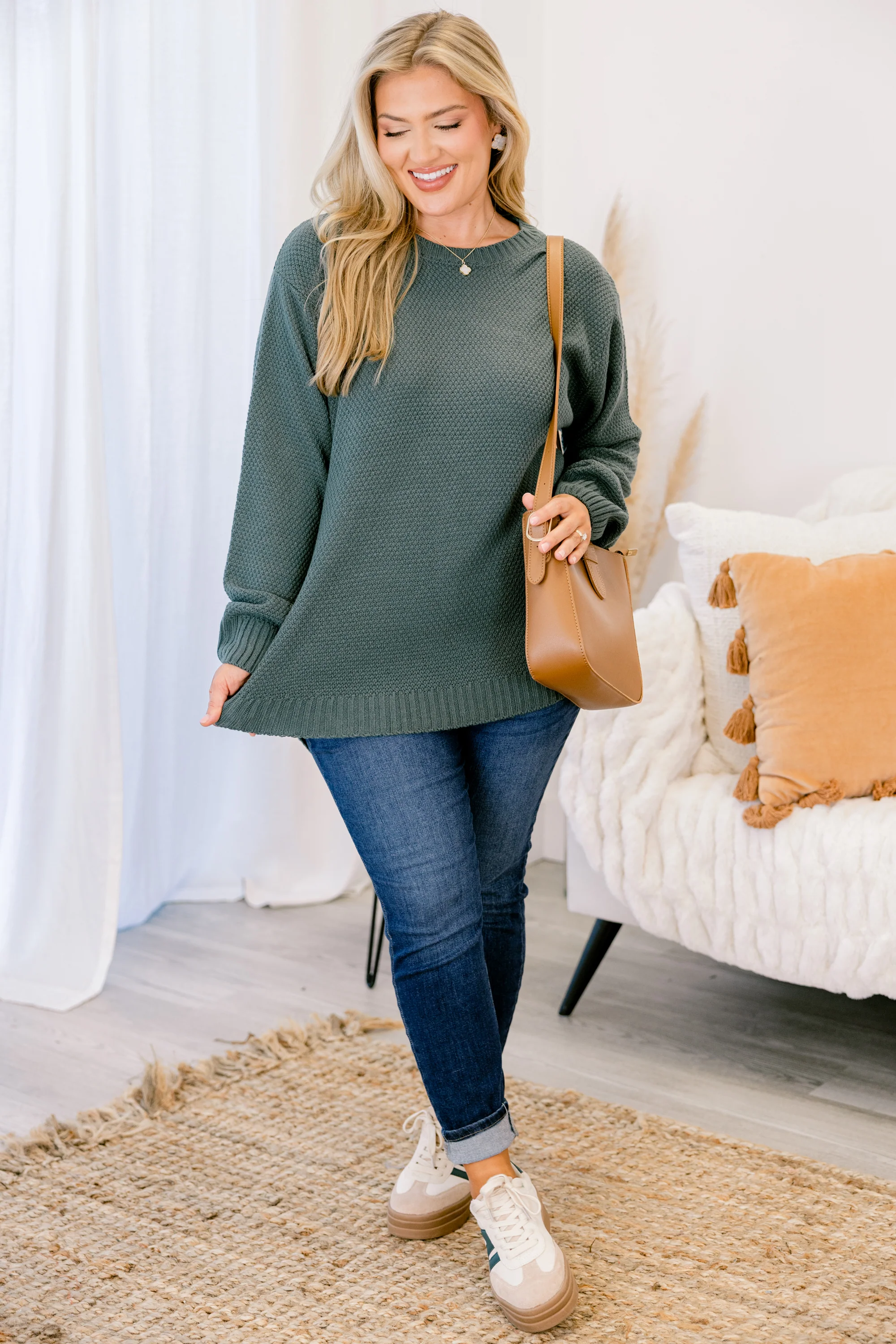 Fully Committed Sweater, Ash Jade - Weilaico