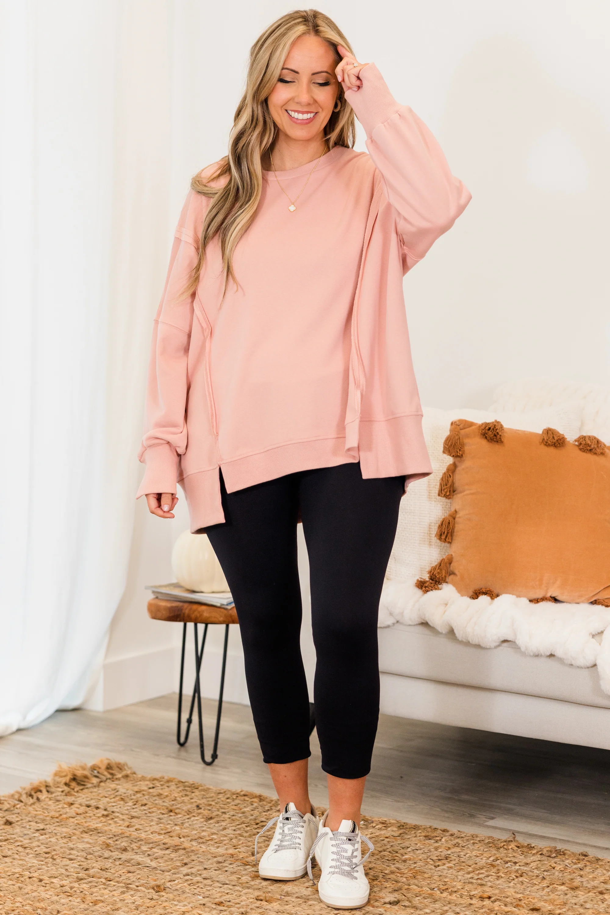 Sunset Glow Pullover, Pink - Weilaico
