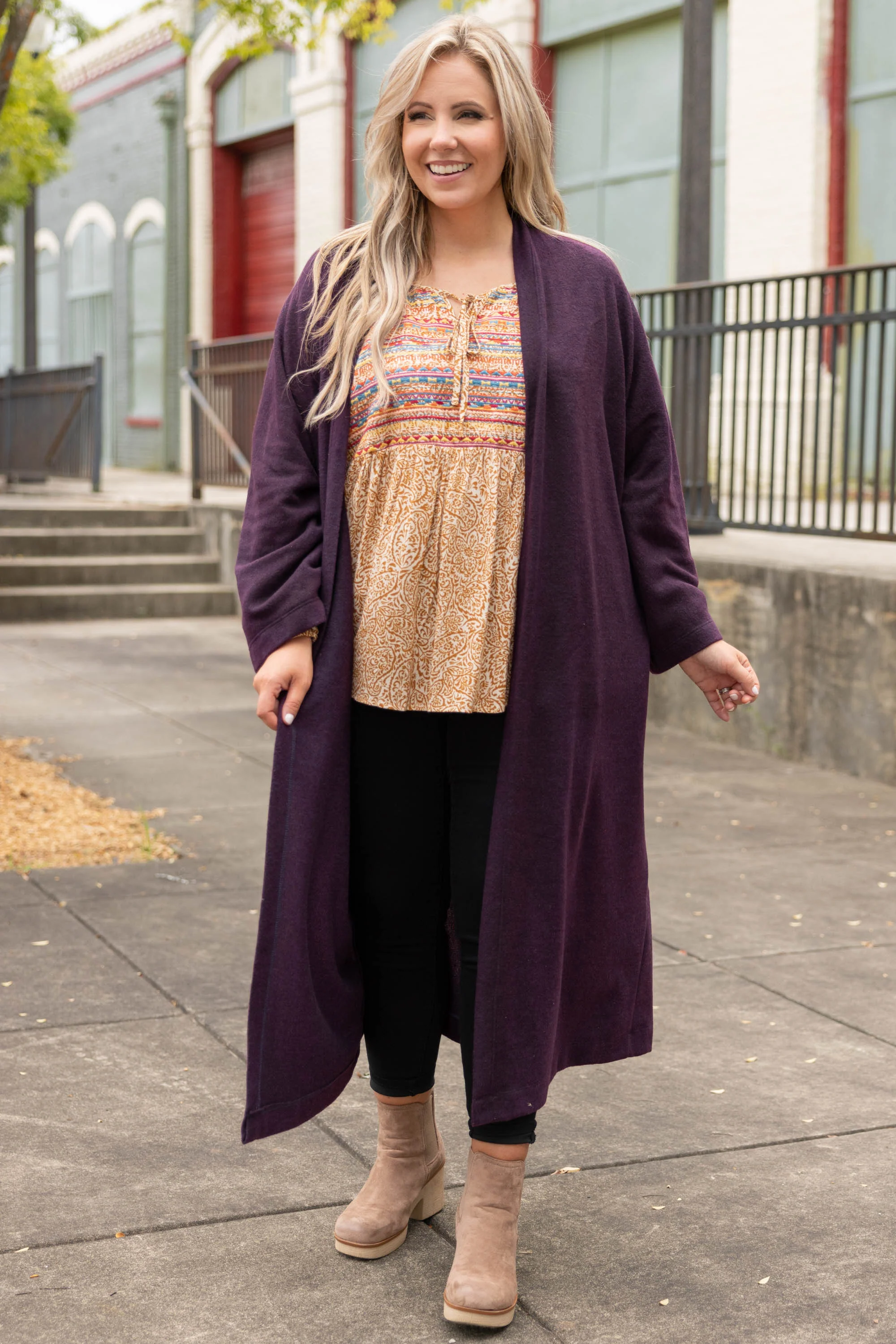 Great Heights Cardigan, Purple - Weilaico