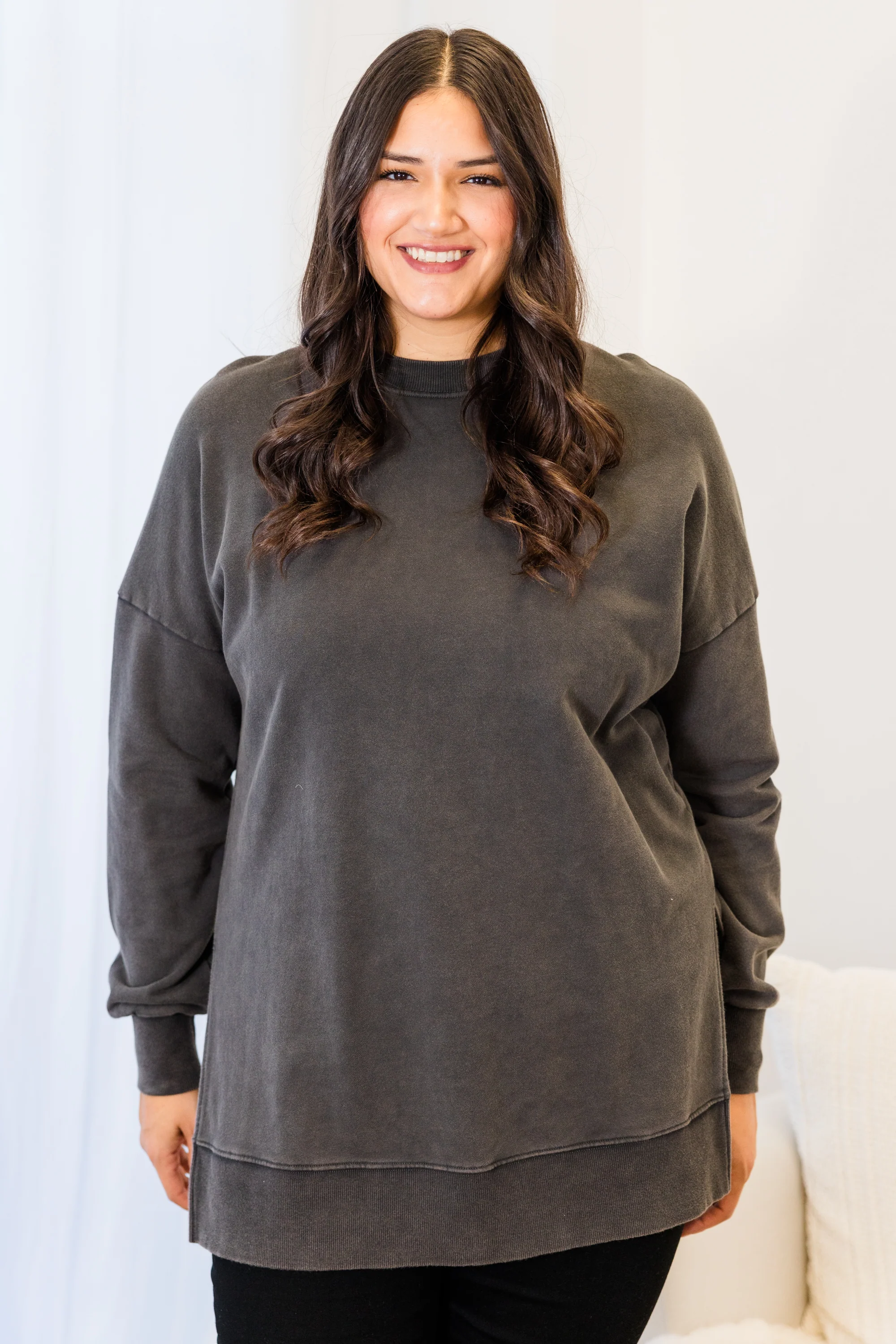 Girl I've Always Been Top, Black Acid Wash - Weilaico