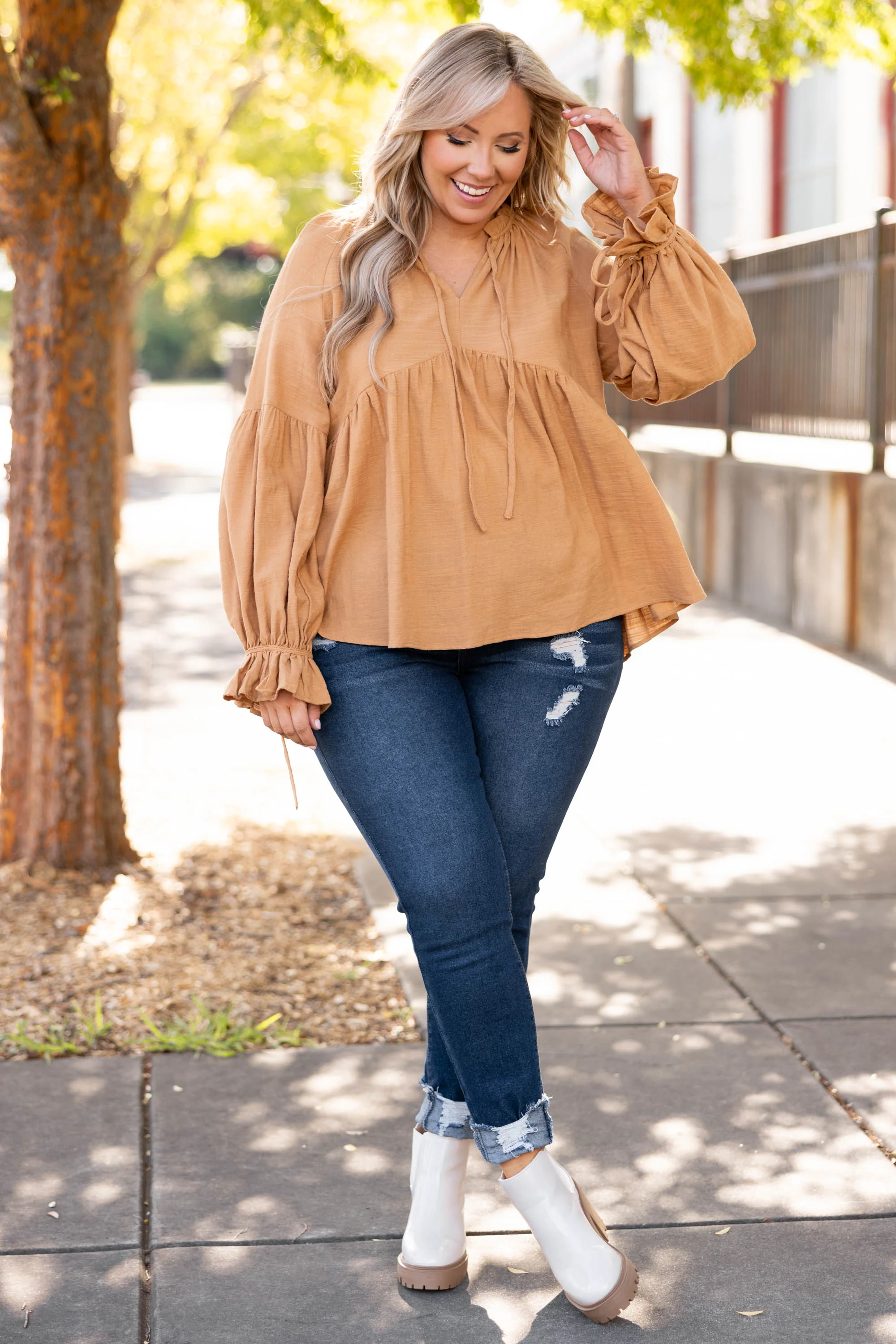 Awaiting The Future Top, Mustard - Weilaico