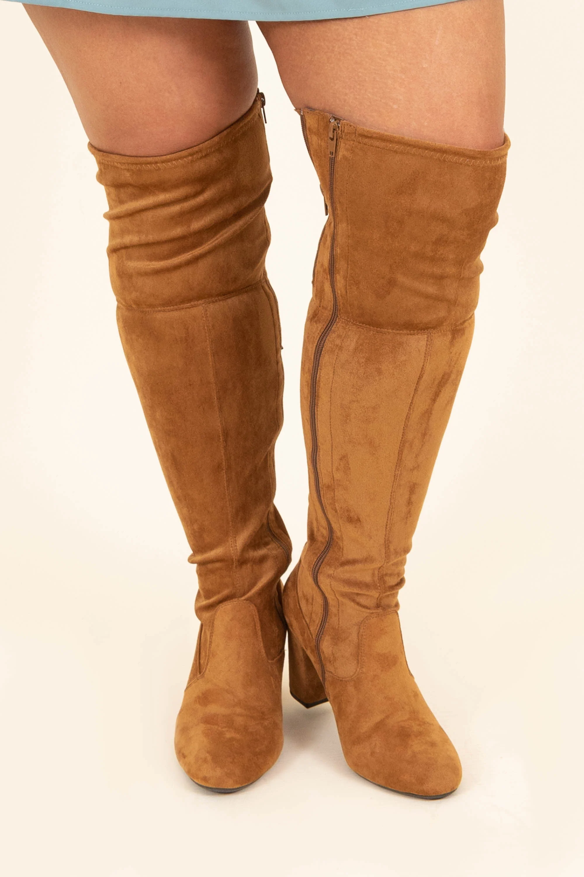 Slaying Suede Boots, New Tan - Weilaico