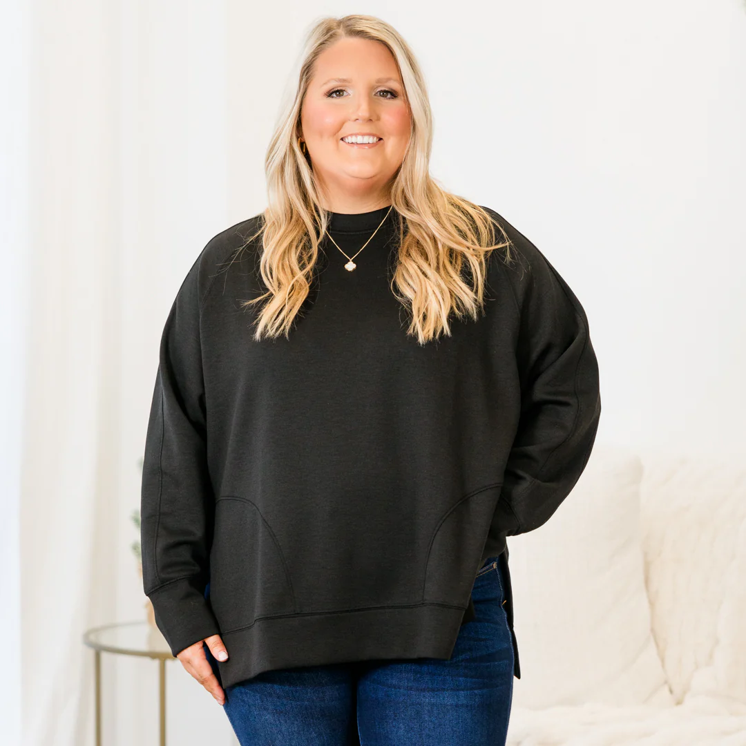 Feels So Sweet Pullover, Black - Weilaico